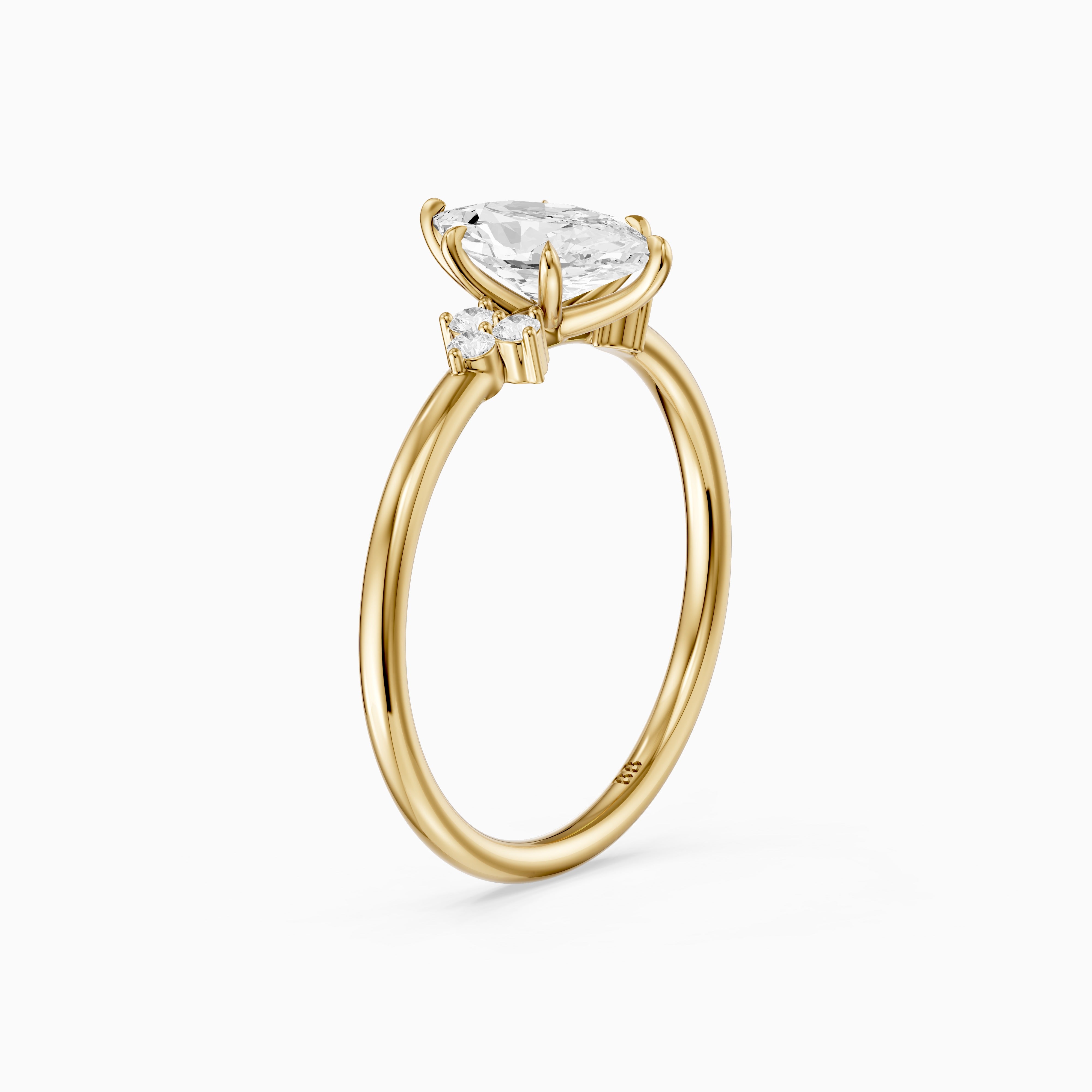 Josie Dutch Marquise Cut Side Stone Vintage Inspired Moissanite Diamond Ring