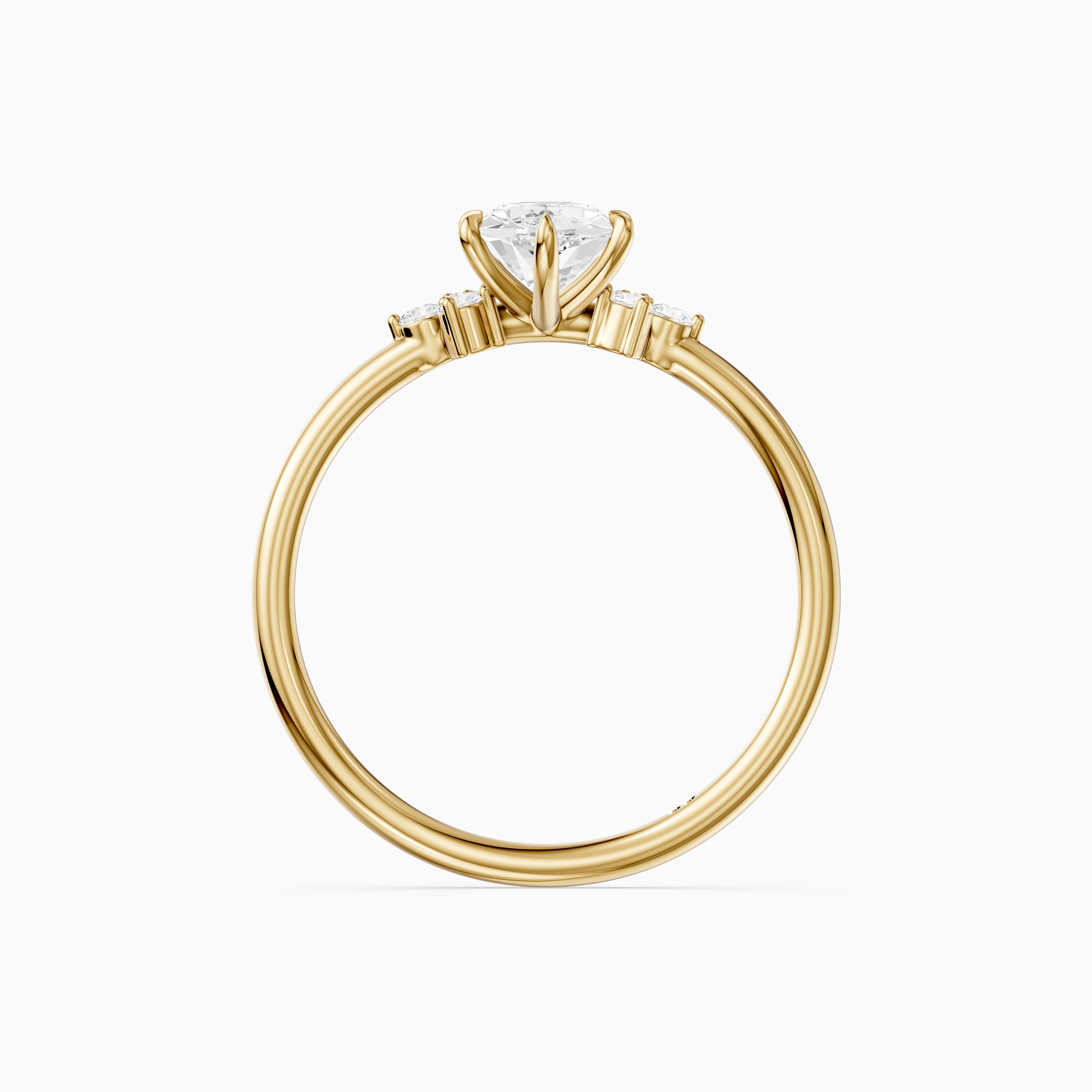 Josie Dutch Marquise Cut Side Stone Vintage Inspired Moissanite Diamond Ring