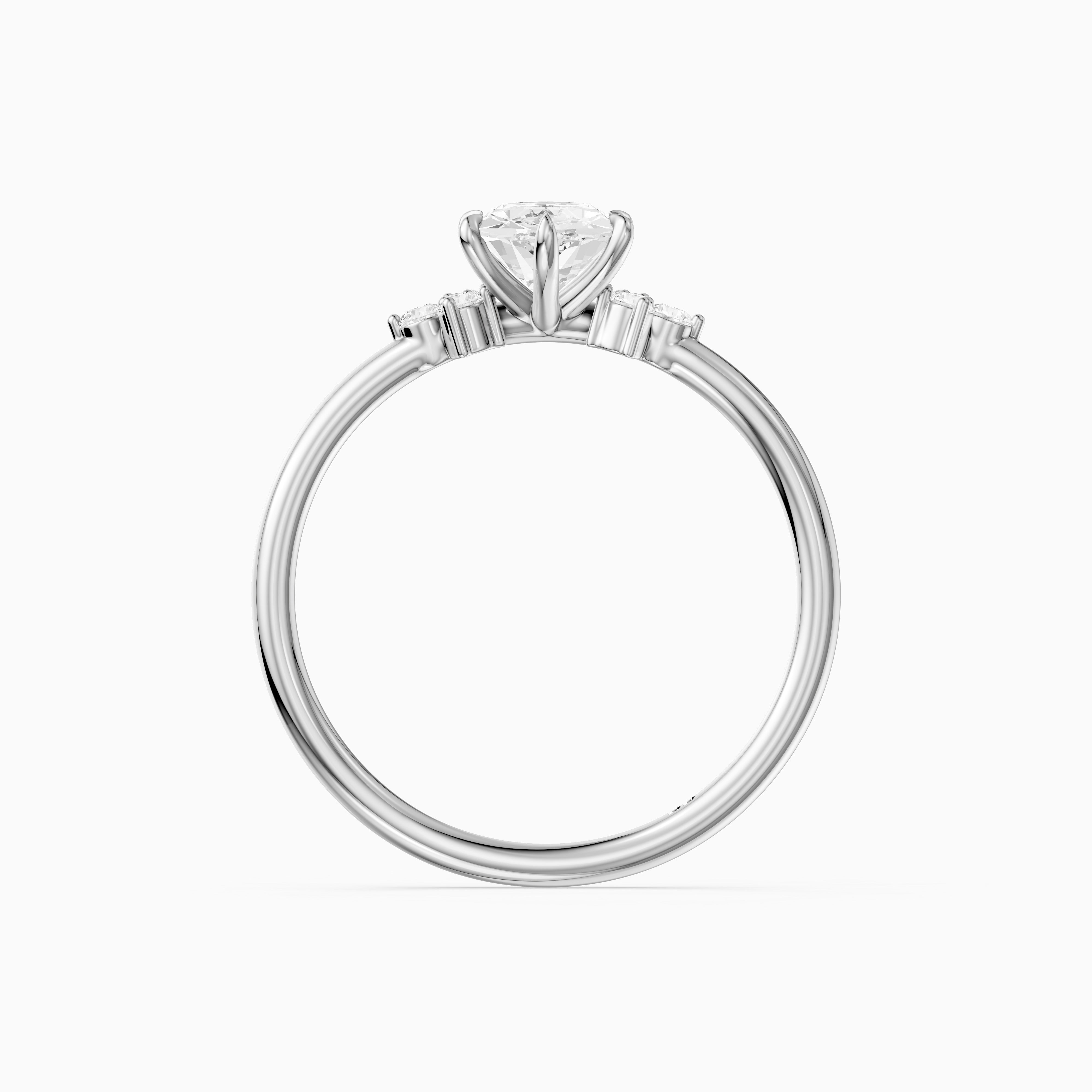 Josie Dutch Marquise Cut Side Stone Vintage Inspired Moissanite Diamond Ring