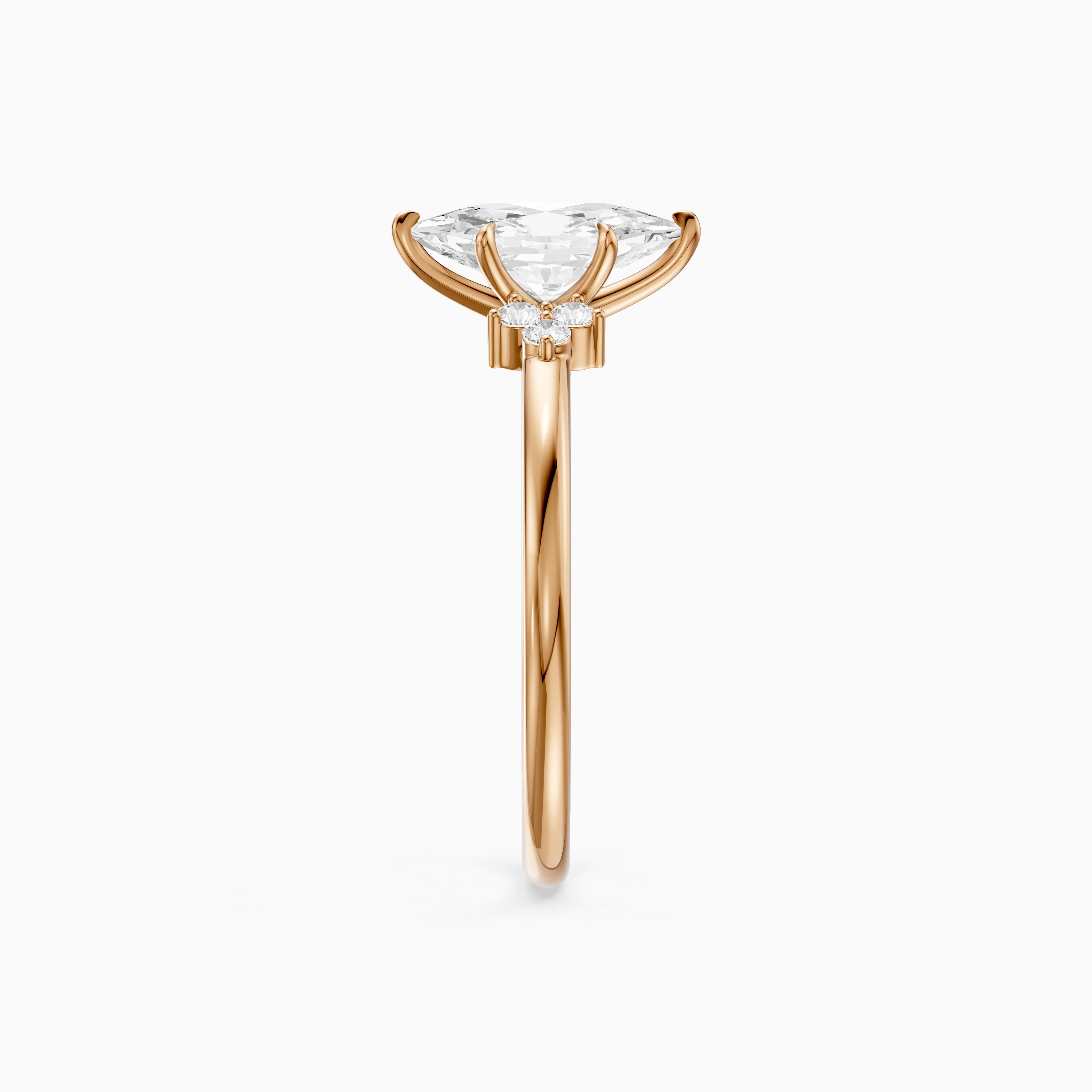Josie Dutch Marquise Cut Side Stone Vintage Inspired Moissanite Diamond Ring