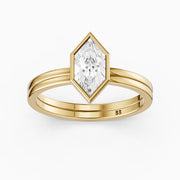 Lark Dutch Marquise Bezel Lab Grown Diamond Ring with Double Band