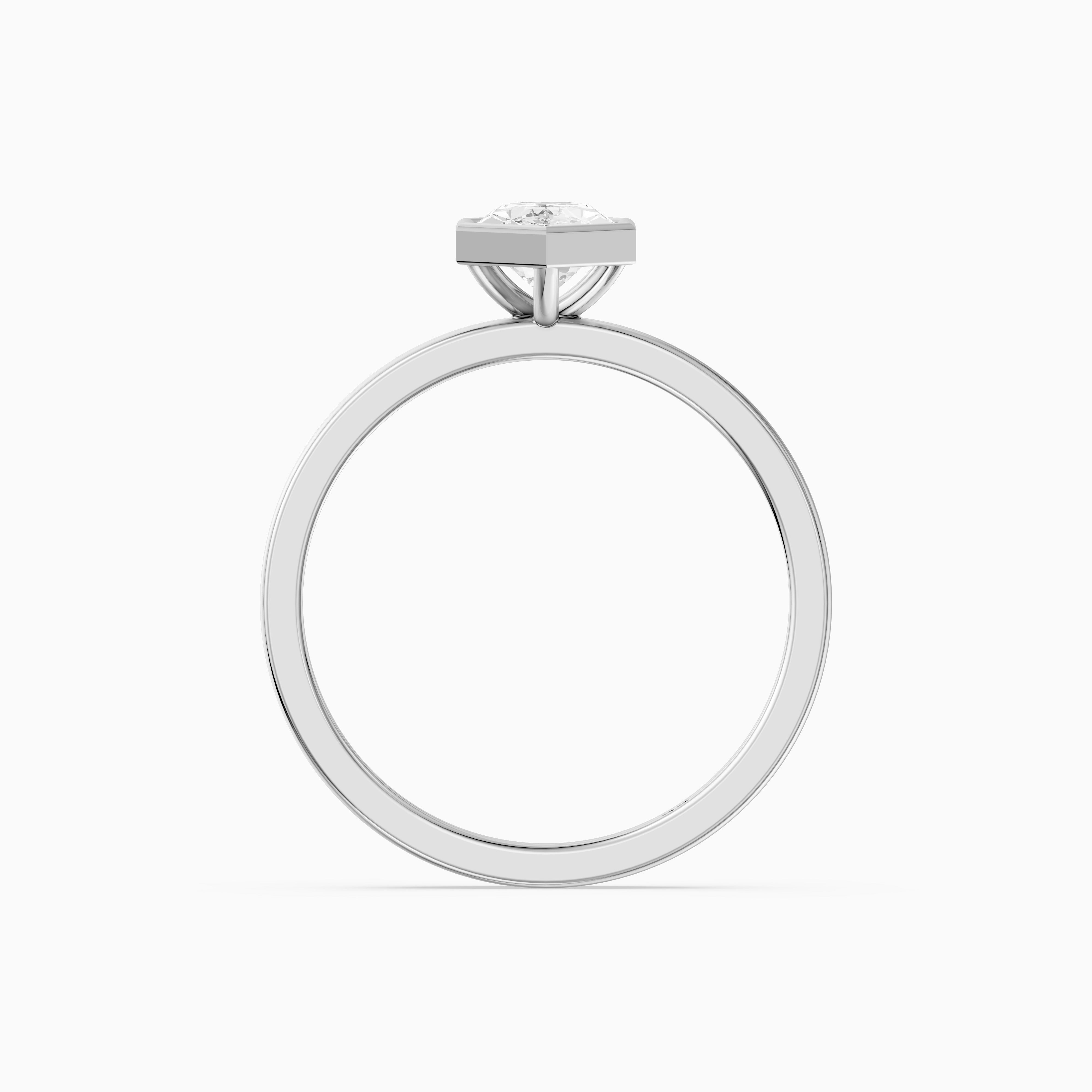 Lark Dutch Marquise Bezel Moissanite Diamond Ring with Double Band