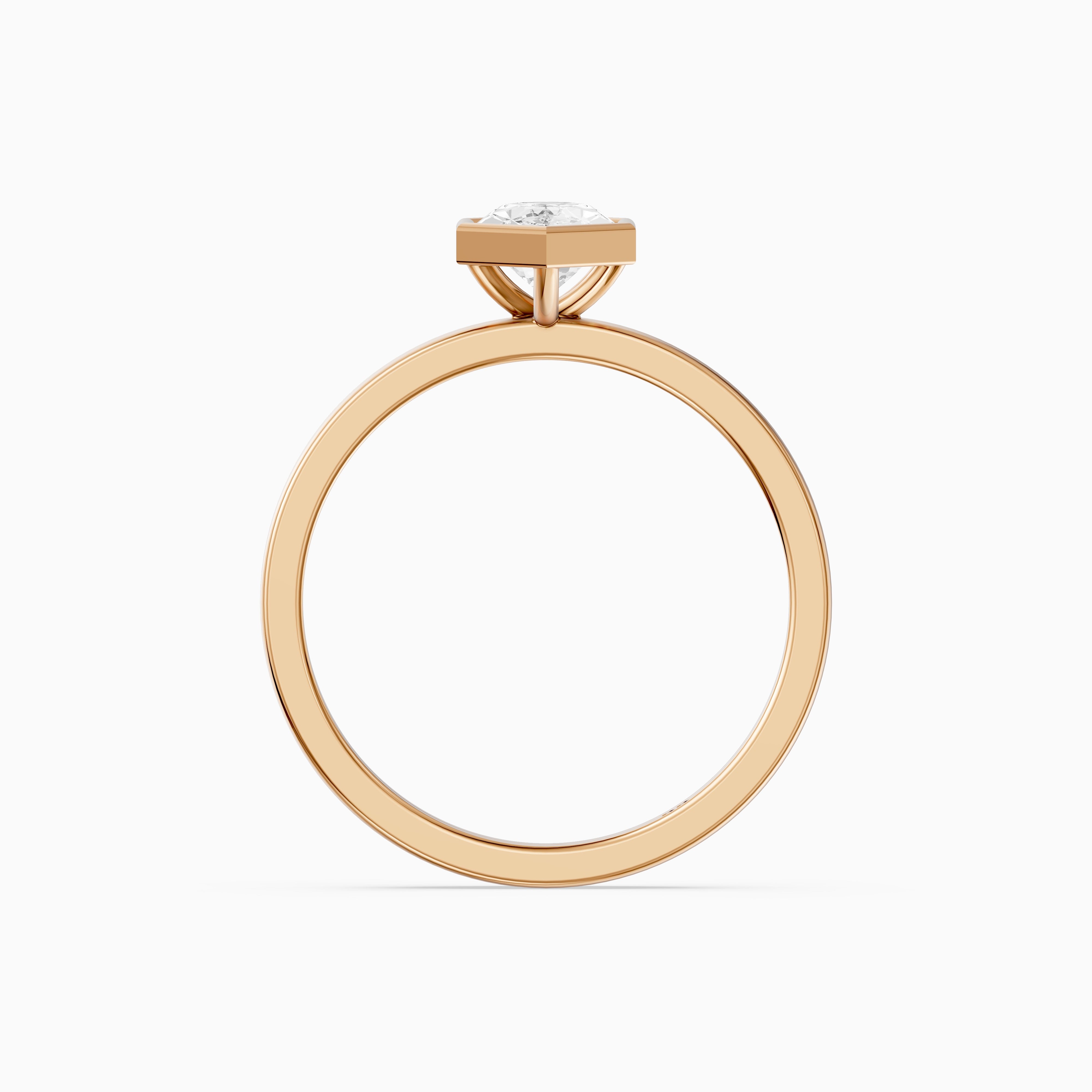 Lark Dutch Marquise Bezel Moissanite Diamond Ring with Double Band