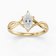 Maria Dutch Marquise Cut  Solitaire Twisted Lab Grown Diamond Ring