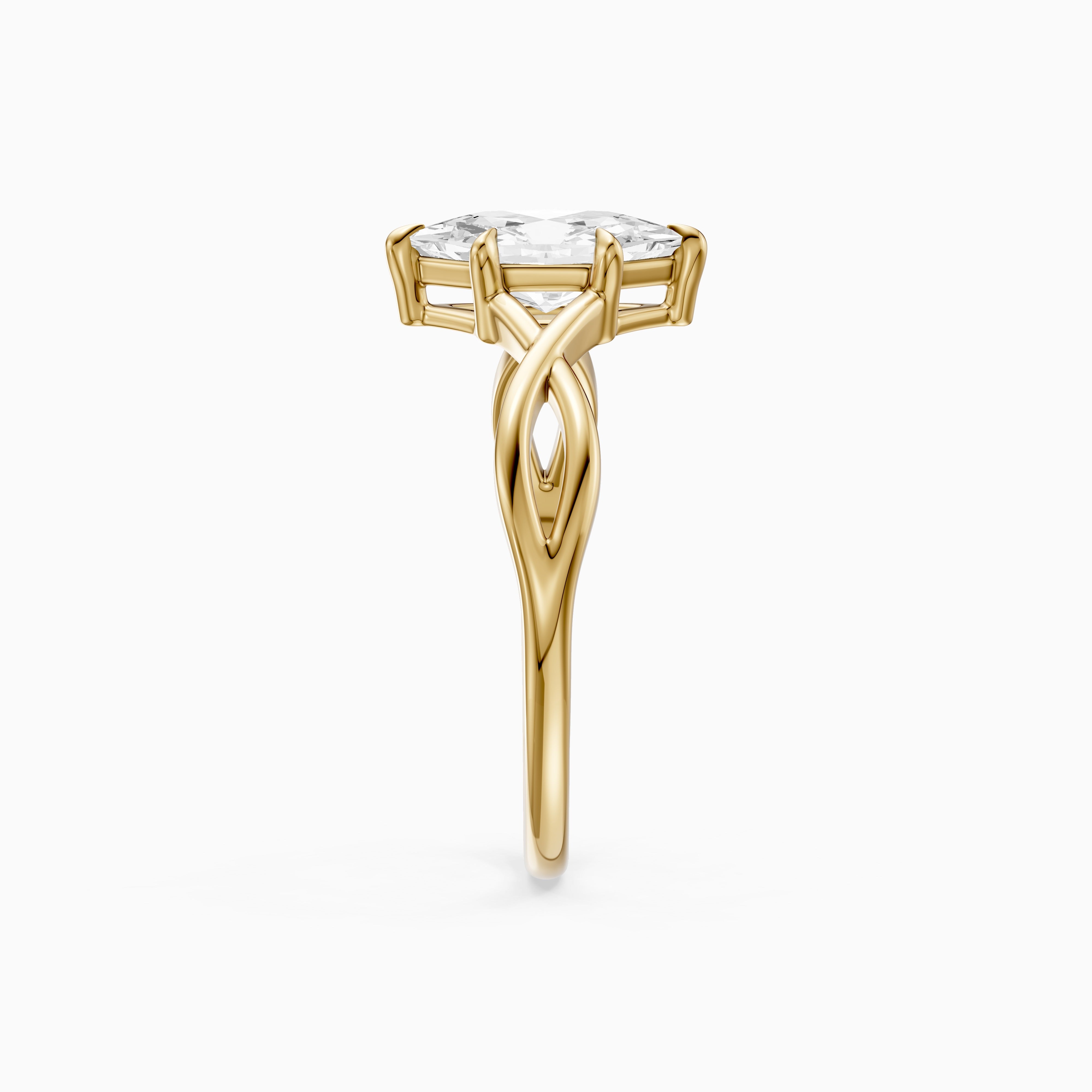 Maria Dutch Marquise Cut Solitaire Twisted Moissanite Diamond Ring