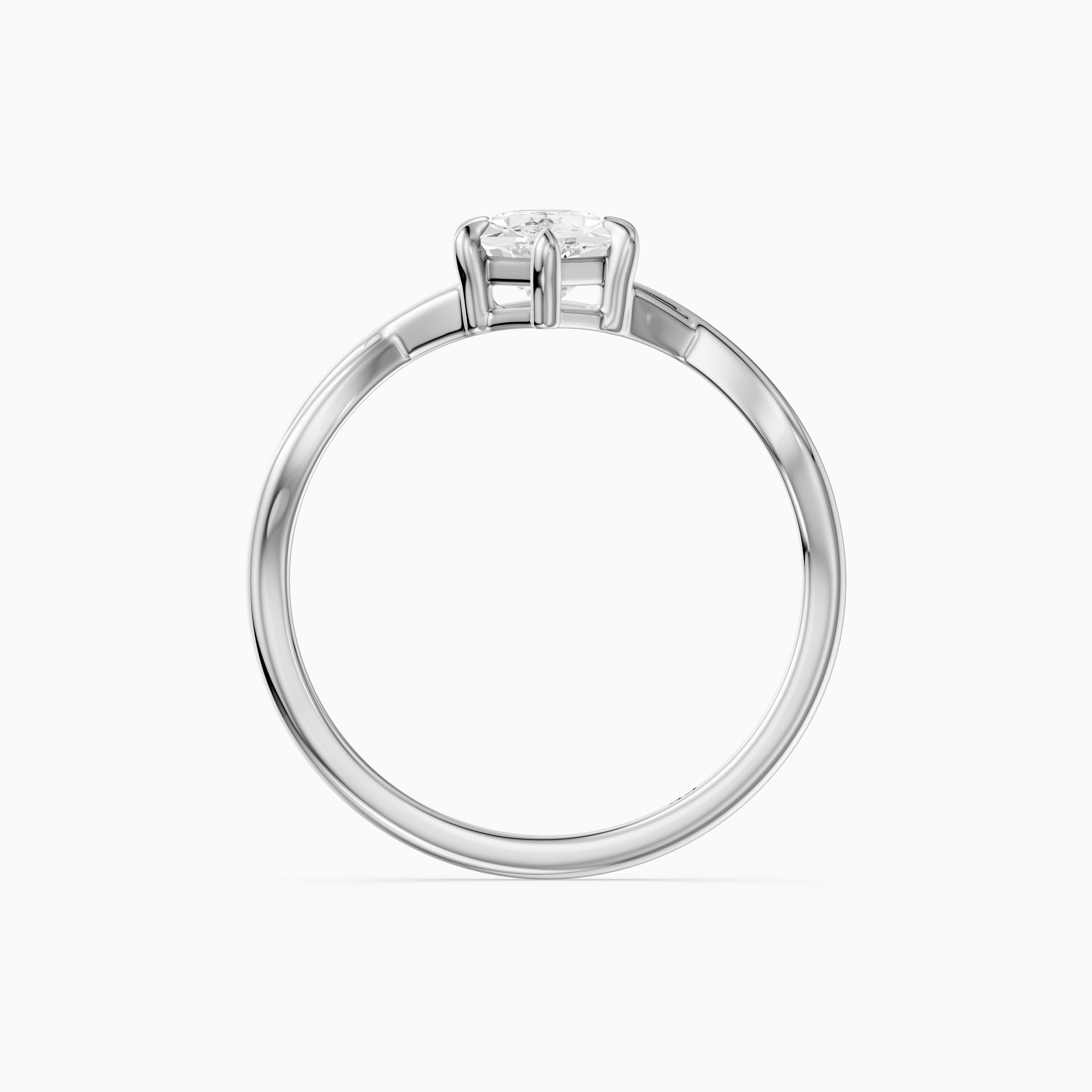 Maria Dutch Marquise Cut Solitaire Twisted Moissanite Diamond Ring