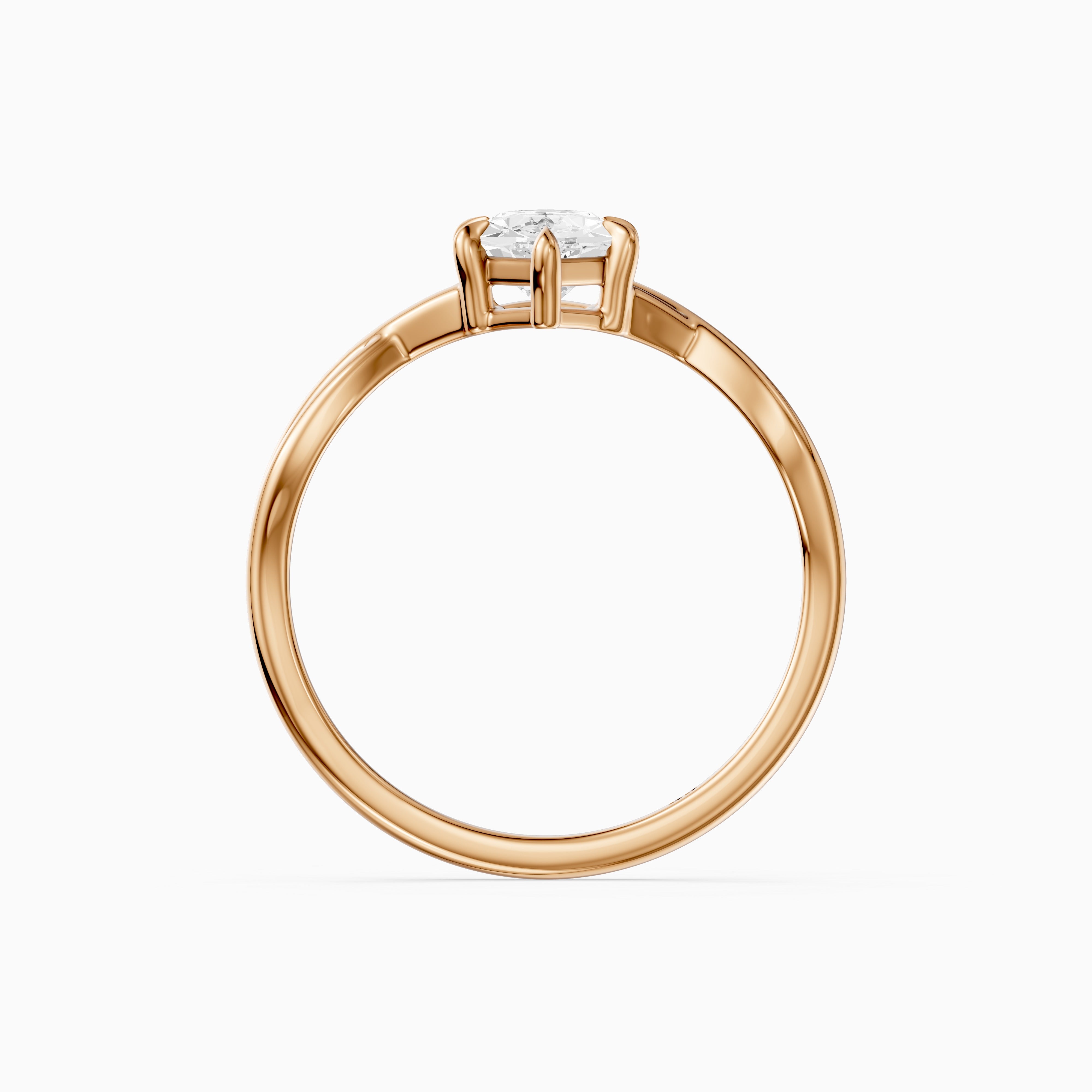 Maria Dutch Marquise Cut Solitaire Twisted Moissanite Diamond Ring