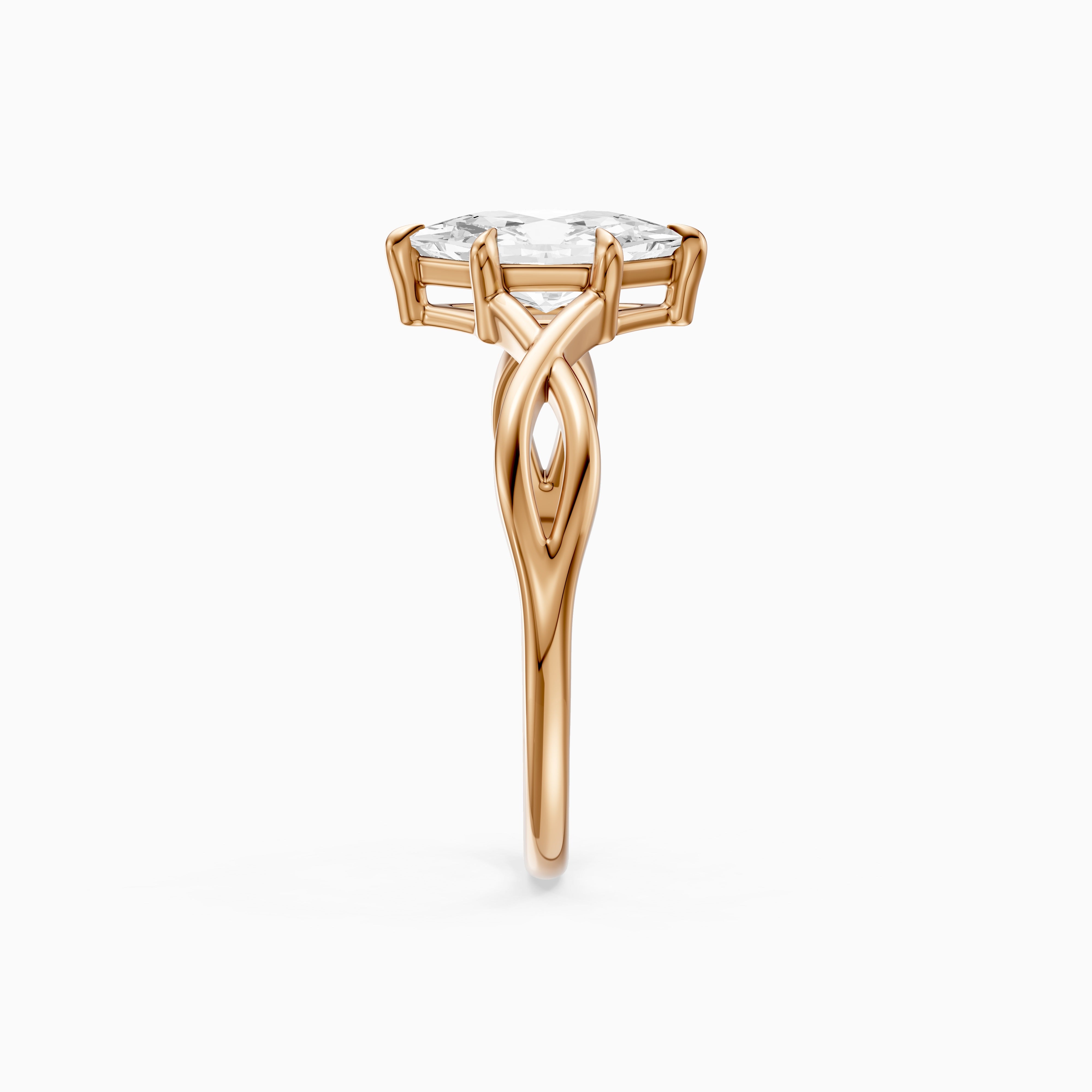 Maria Dutch Marquise Cut Solitaire Twisted Moissanite Diamond Ring