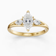 Mae Dutch Marquise Split Shank Lab Grown Diamond Ring with Pear Side Stones