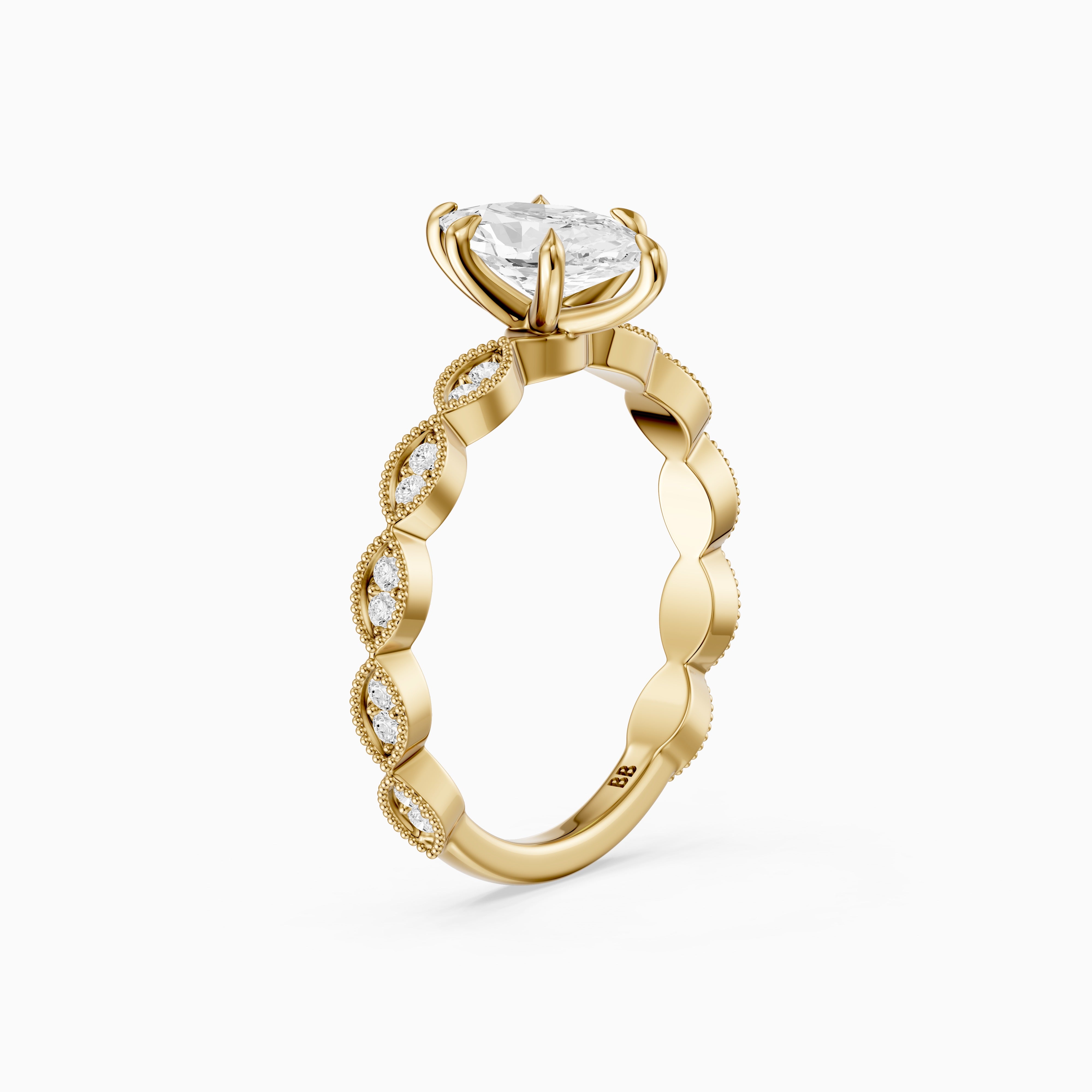 Mara Dutch Marquise Cut Moissanite Diamond Vintage Ring