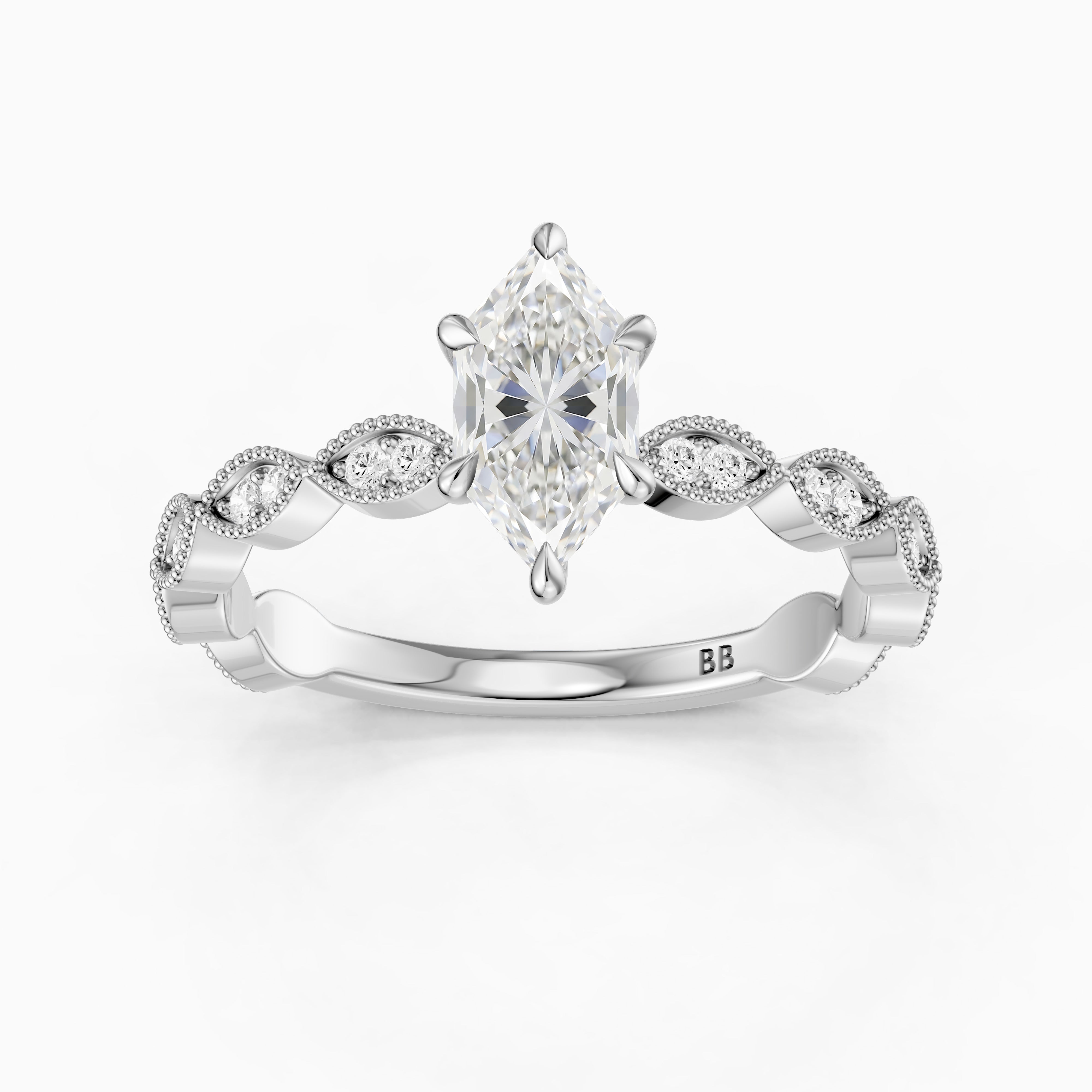 Mara Dutch Marquise Cut Moissanite Diamond Vintage Ring