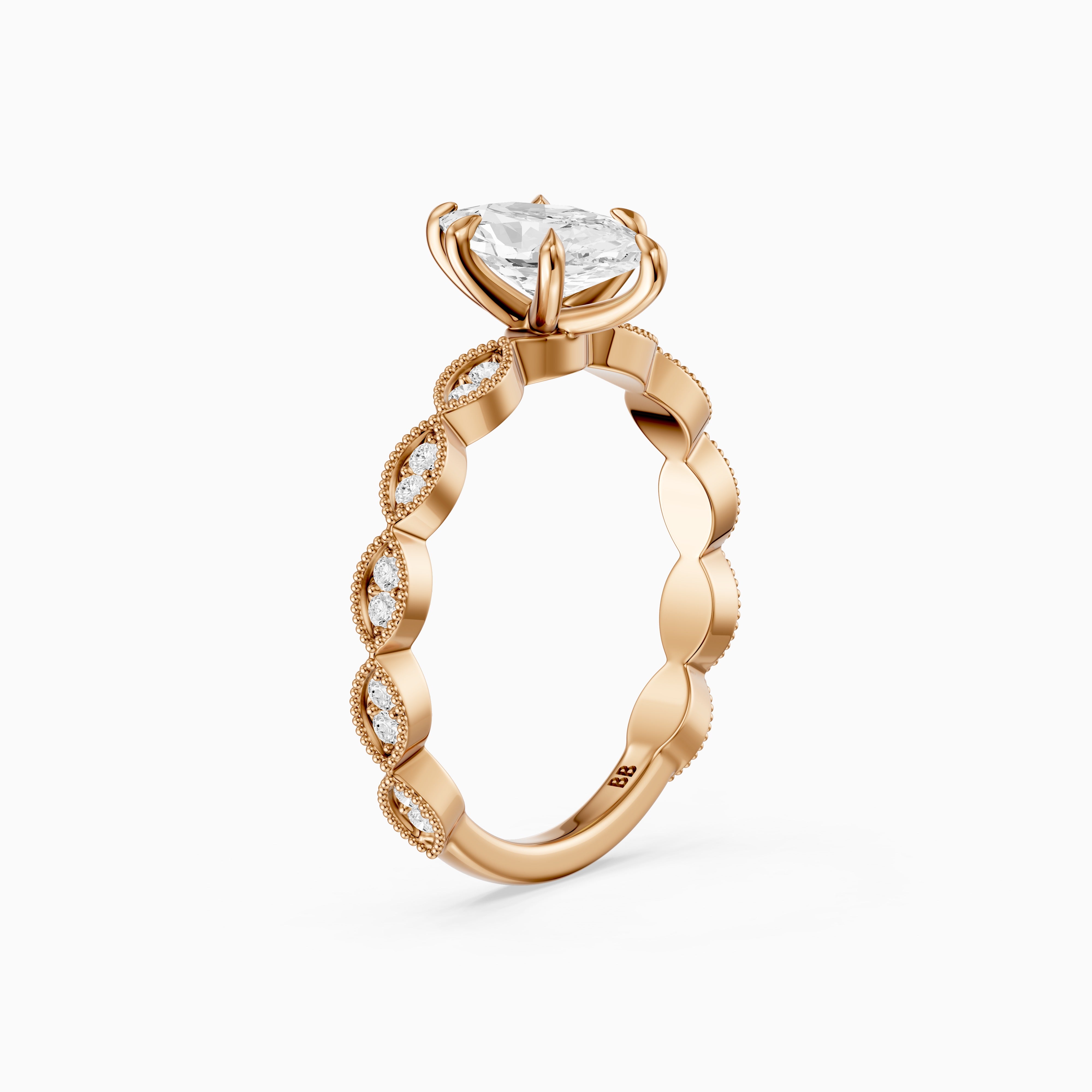 Mara Dutch Marquise Cut Moissanite Diamond Vintage Ring