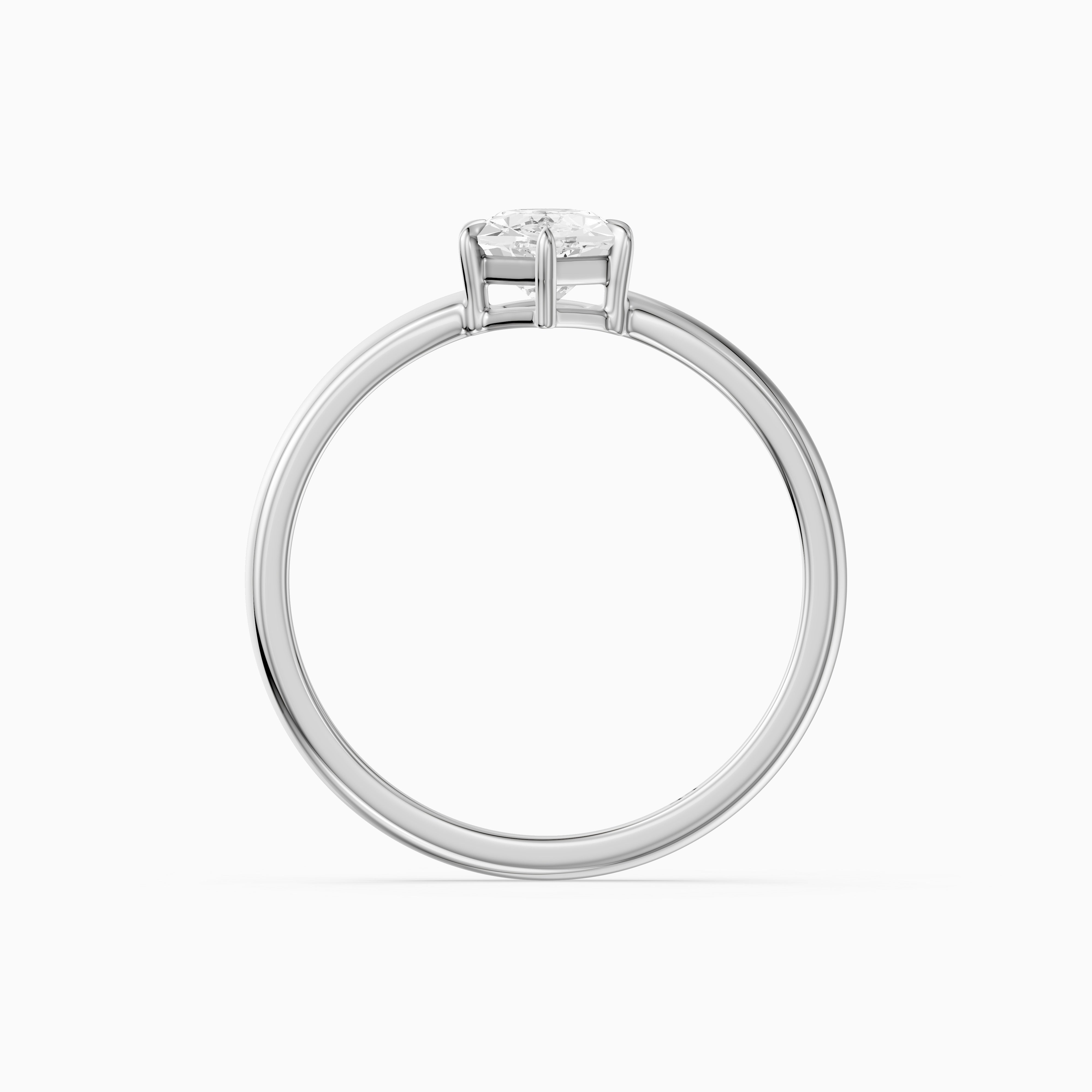 Mina Dutch Marquise Cut Moissanite Diamond Solitaire Ring with Tapered Band
