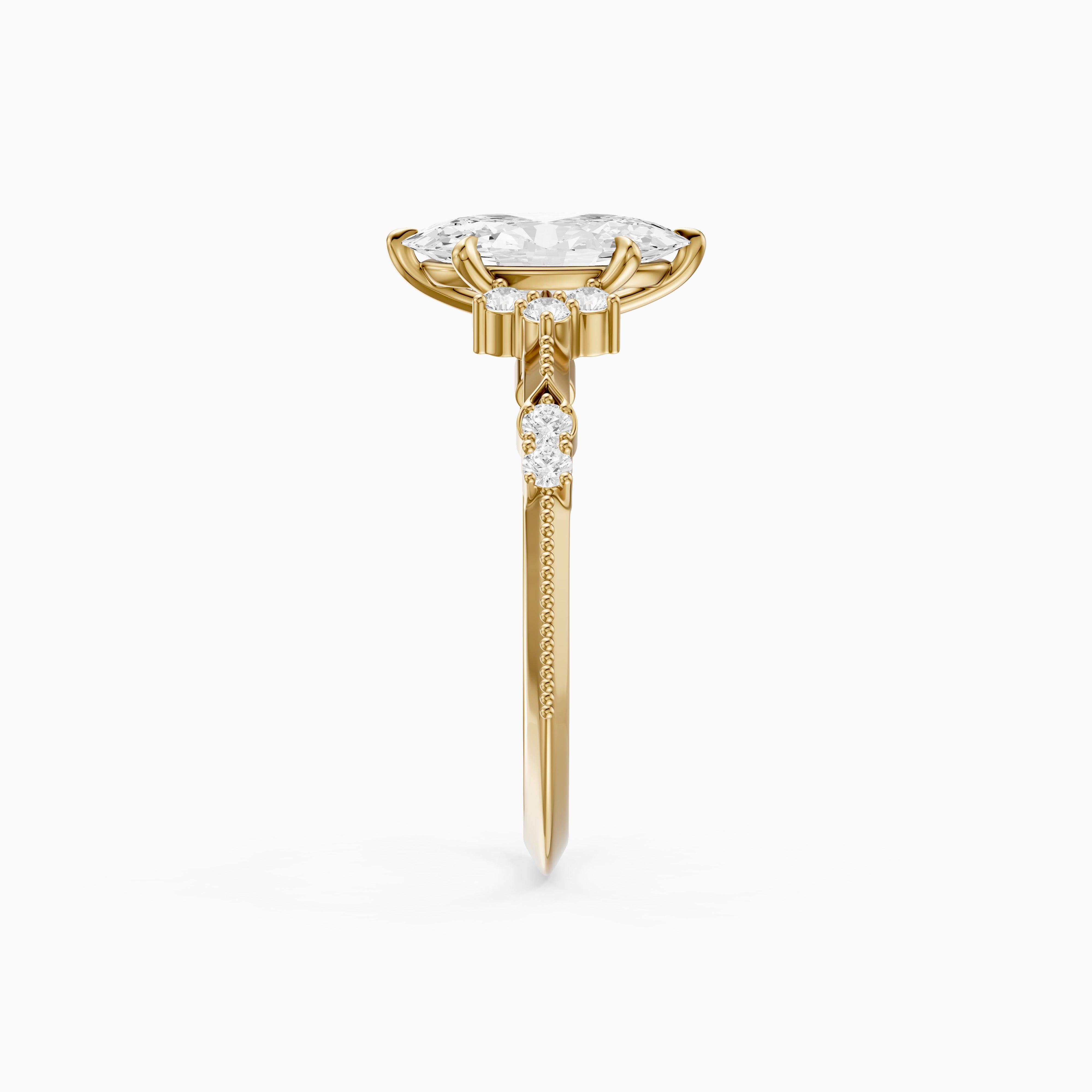 Marlowe Moval Moissanite Diamond Vintage Inspired Ring