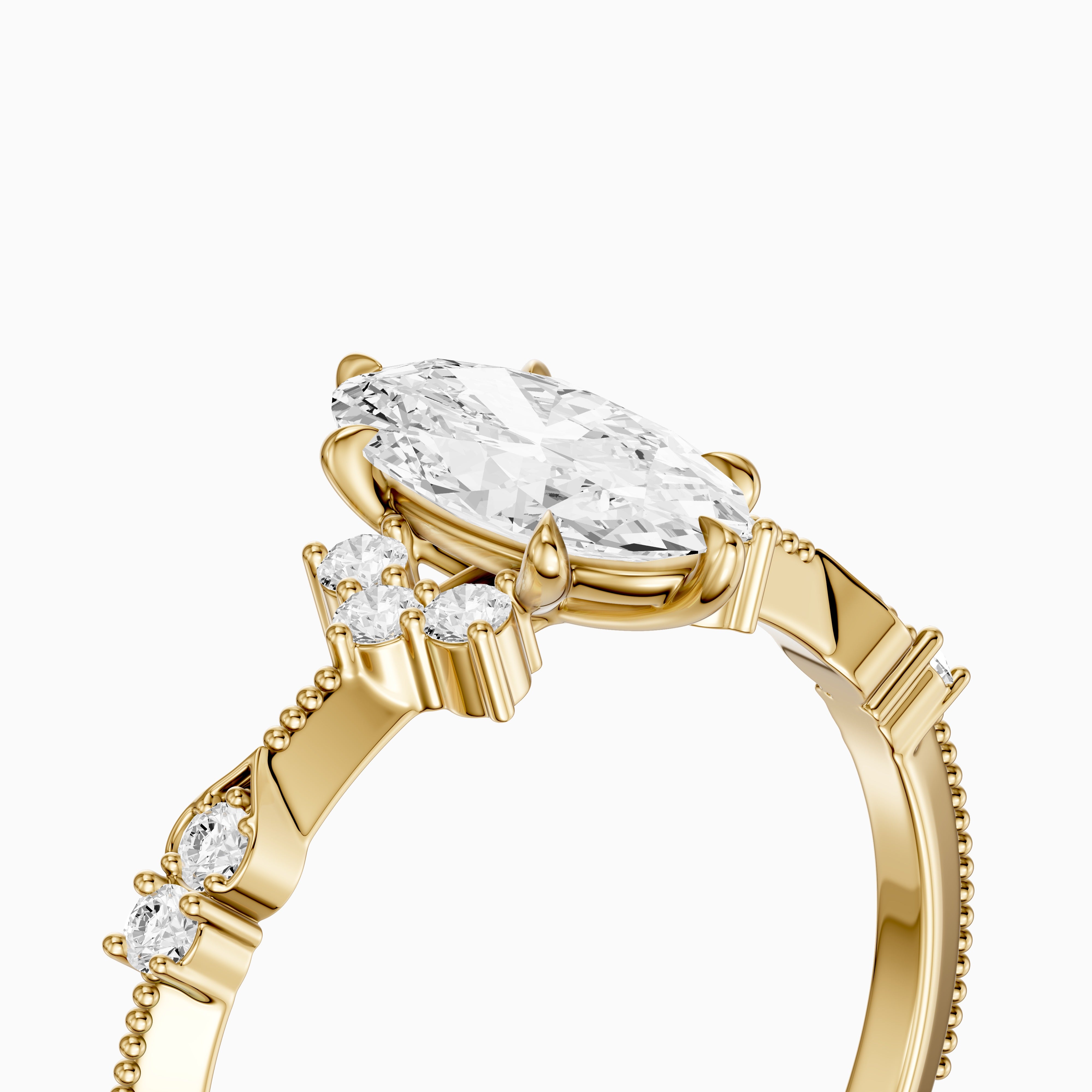 Marlowe Moval Moissanite Diamond Vintage Inspired Ring