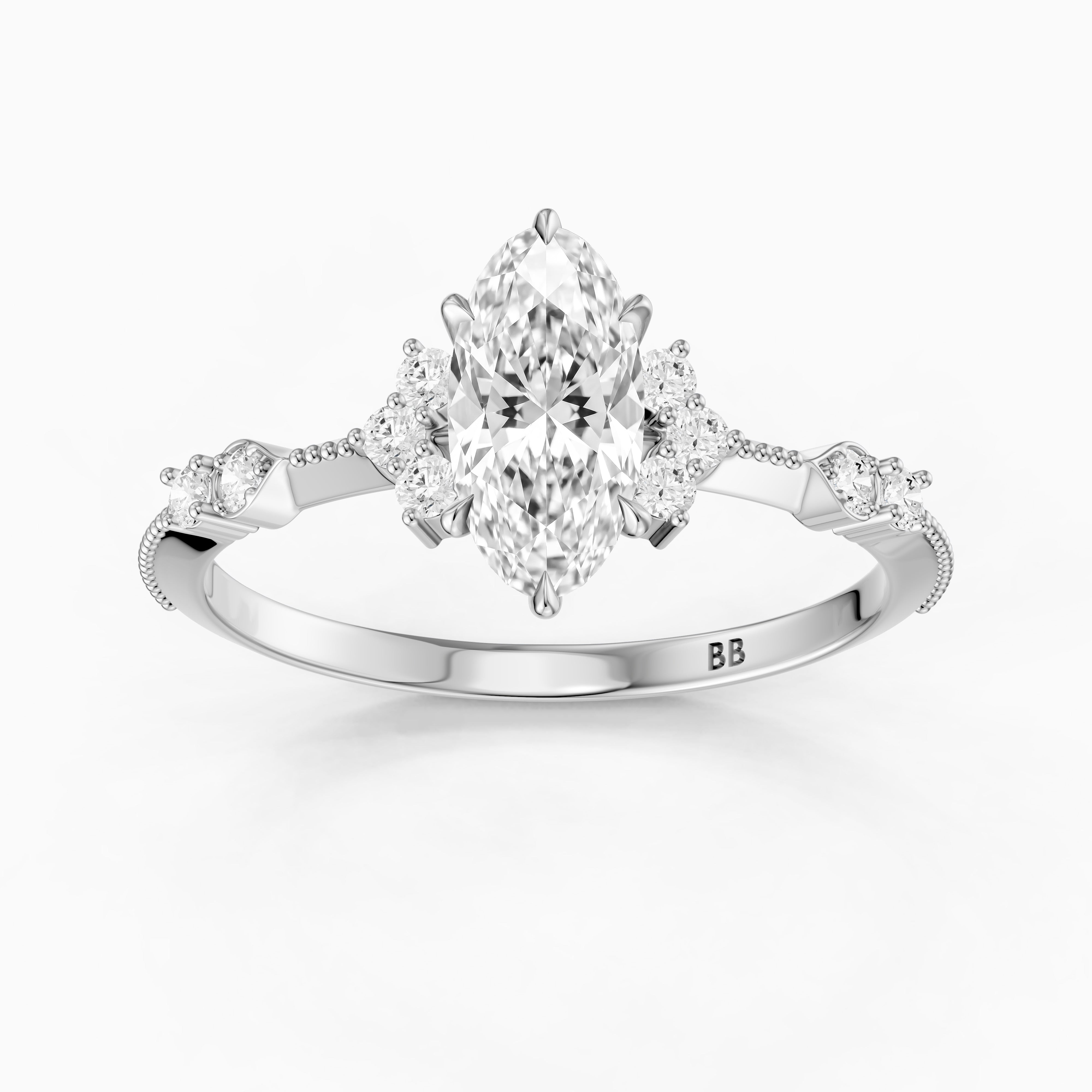 Marlowe Moval Moissanite Diamond Vintage Inspired Ring
