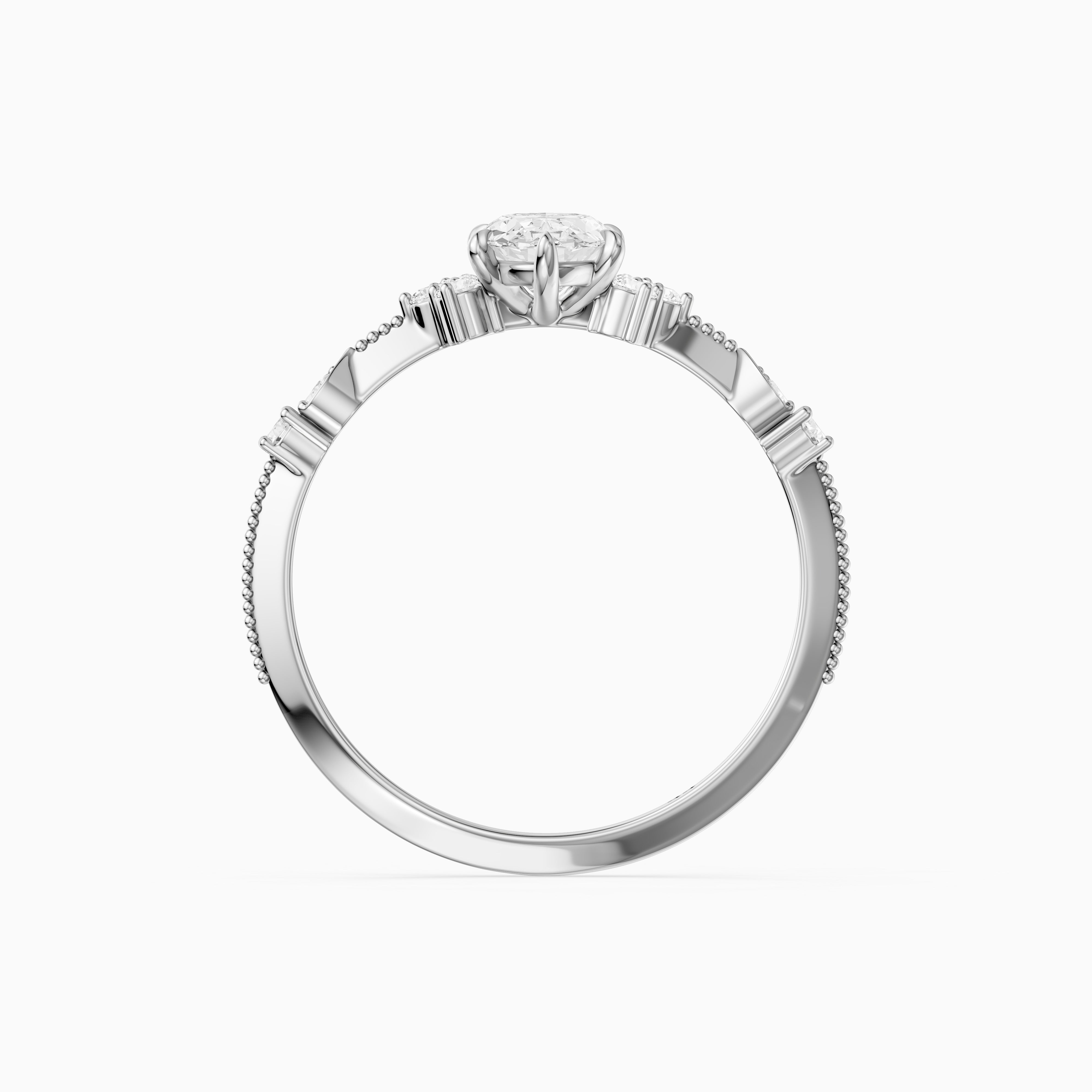 Marlowe Moval Moissanite Diamond Vintage Inspired Ring