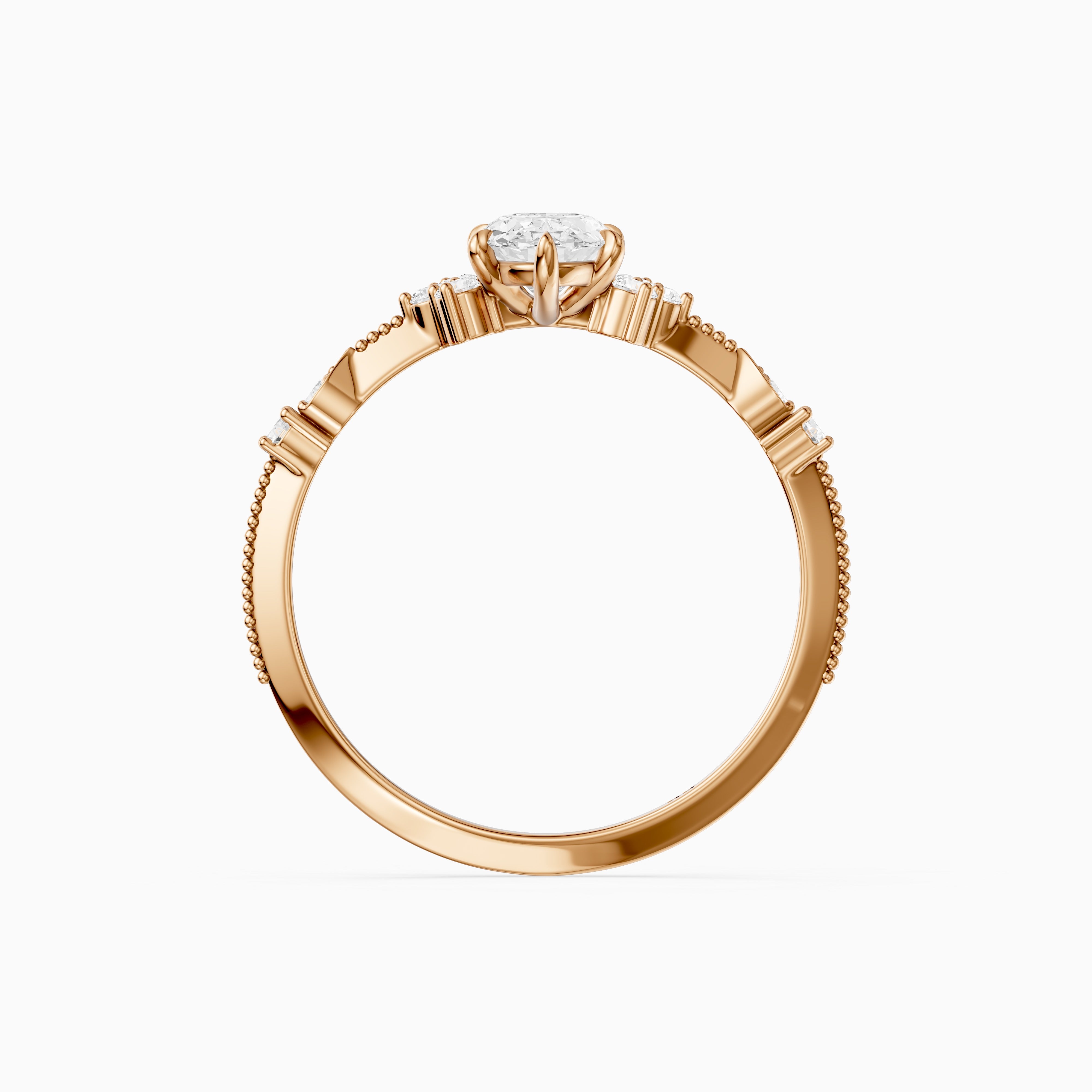 Marlowe Moval Moissanite Diamond Vintage Inspired Ring