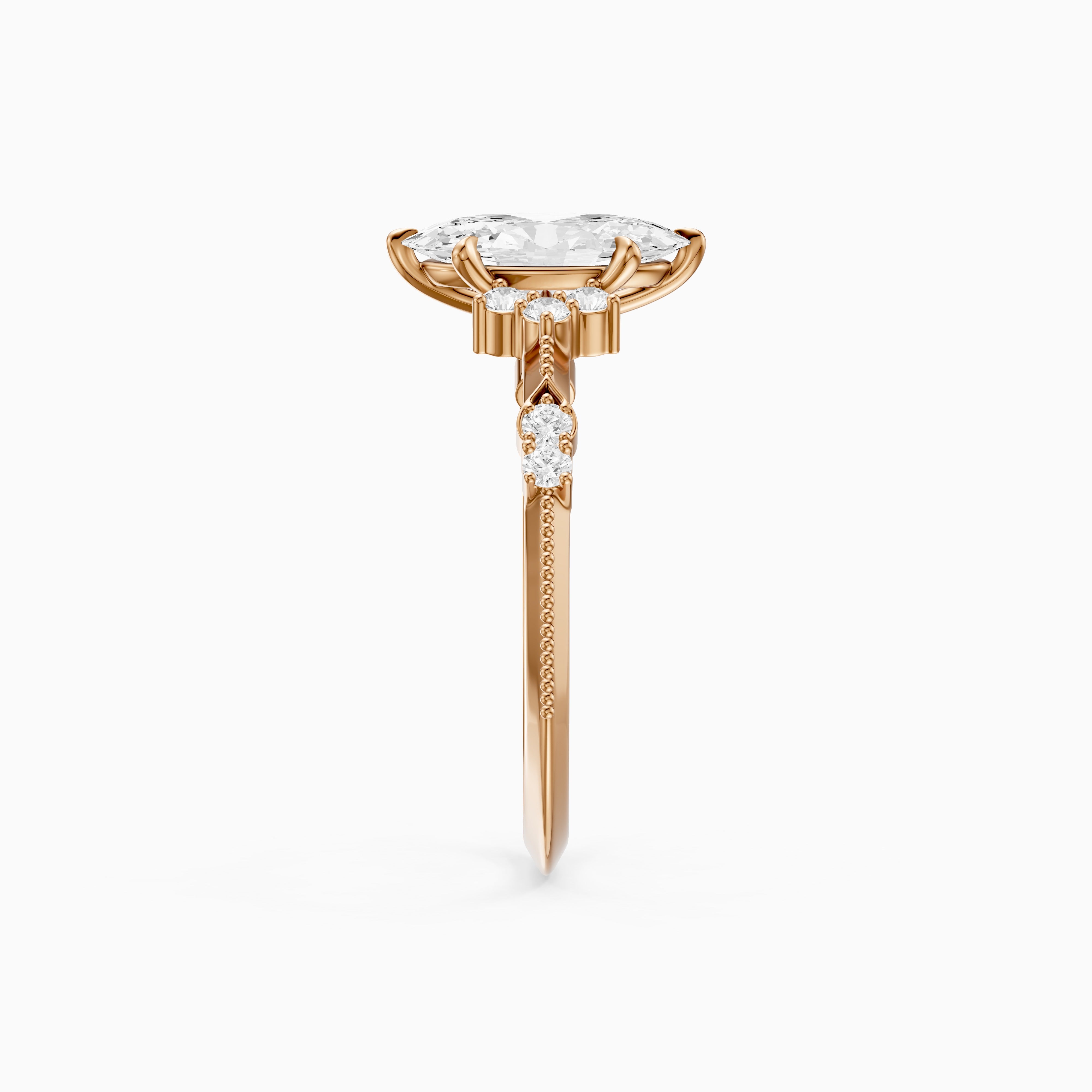 Marlowe Moval Moissanite Diamond Vintage Inspired Ring