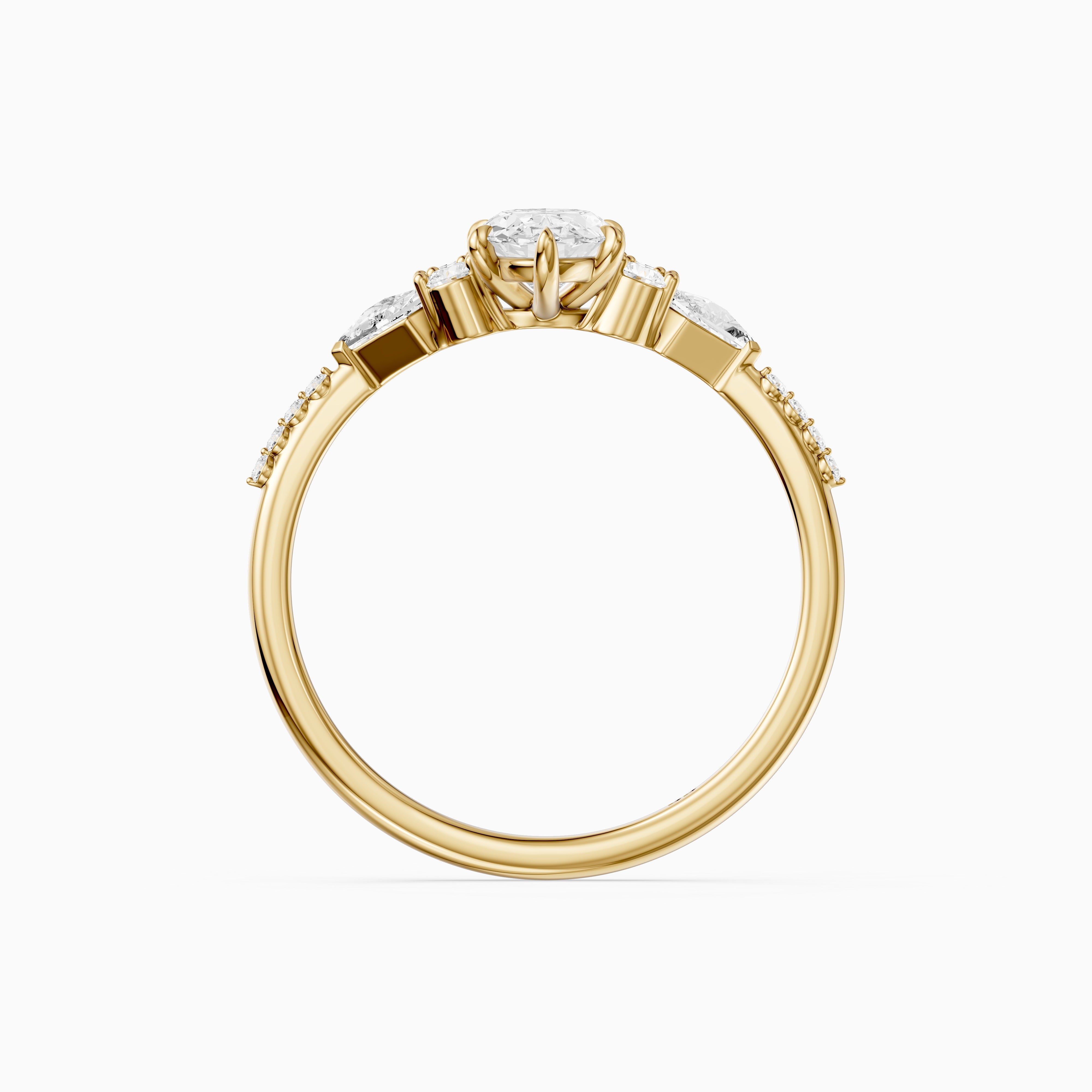 Esme Moval Lab Grown Diamond Cluster Ring with Kite Stones