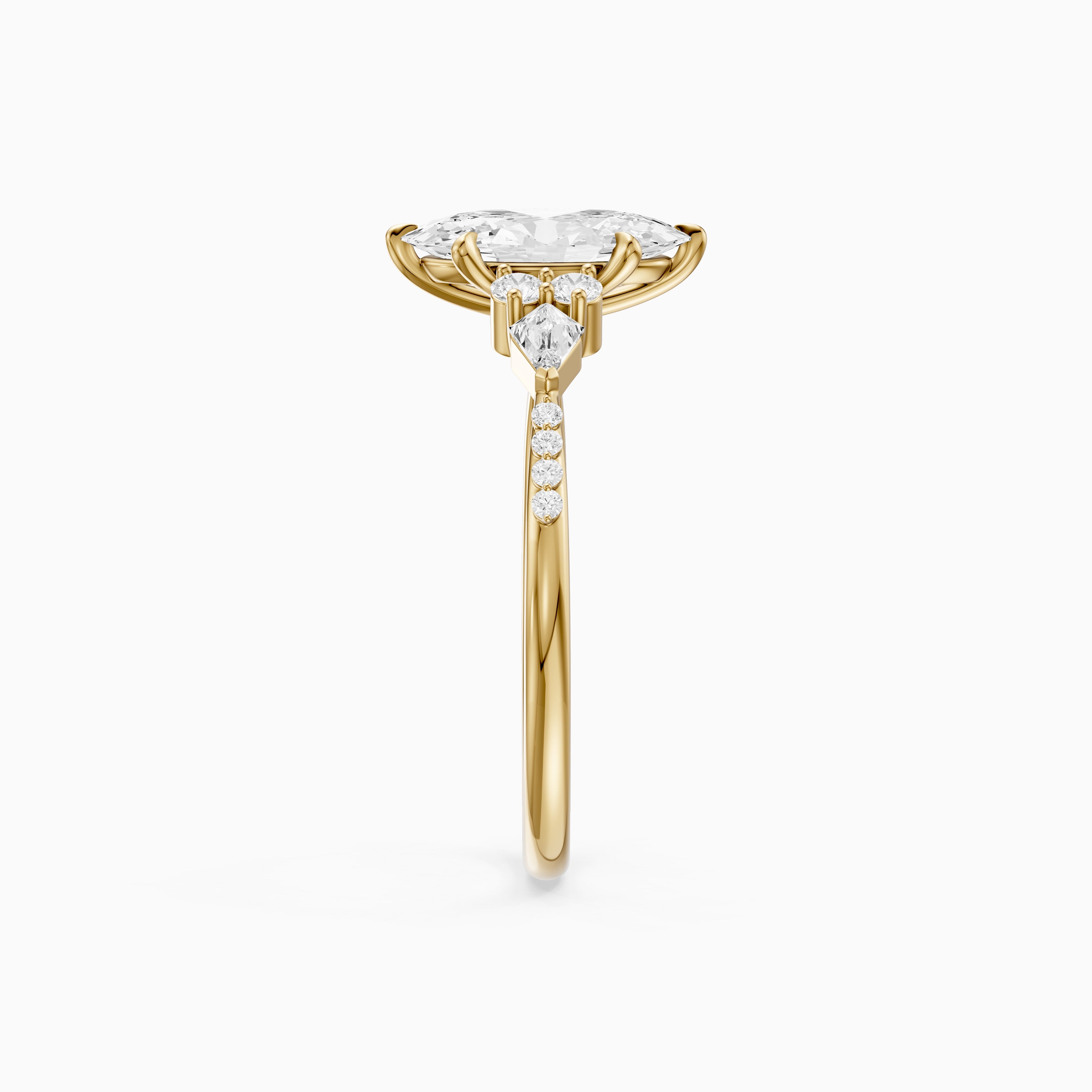 Esme Moval Lab Grown Diamond Cluster Ring with Kite Stones