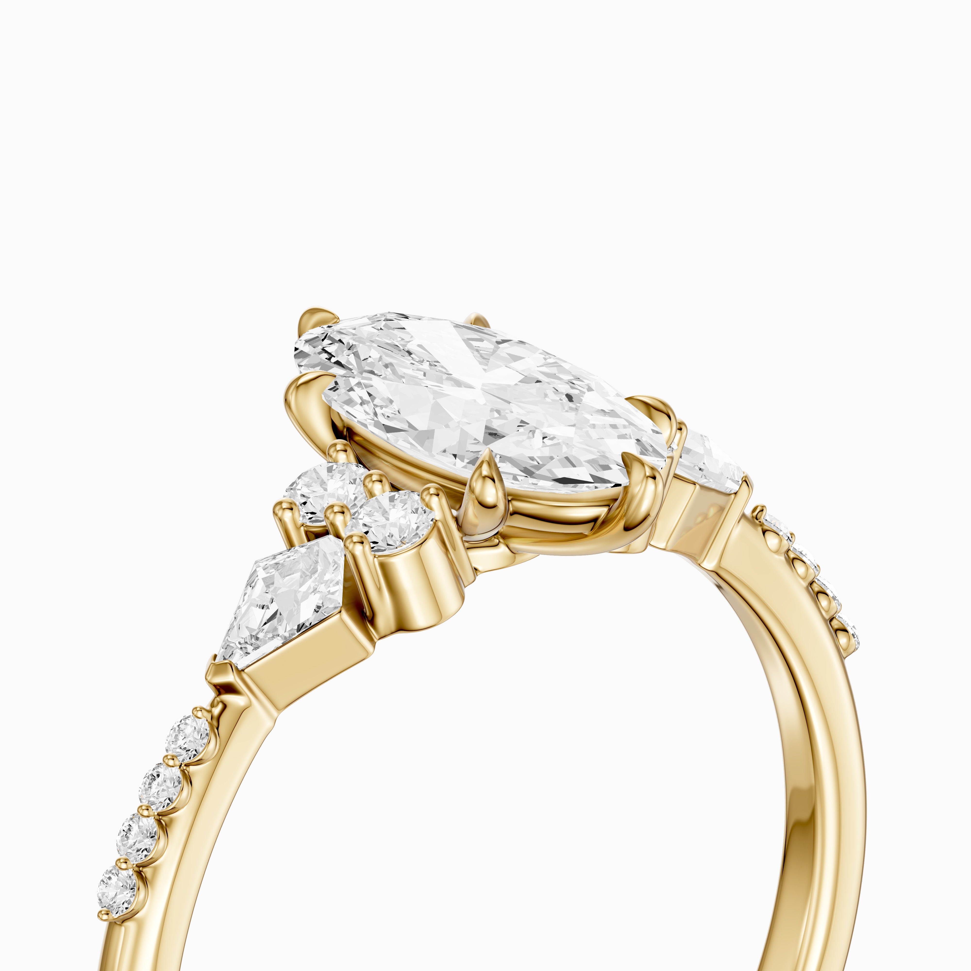 Esme Moval Lab Grown Diamond Cluster Ring with Kite Stones