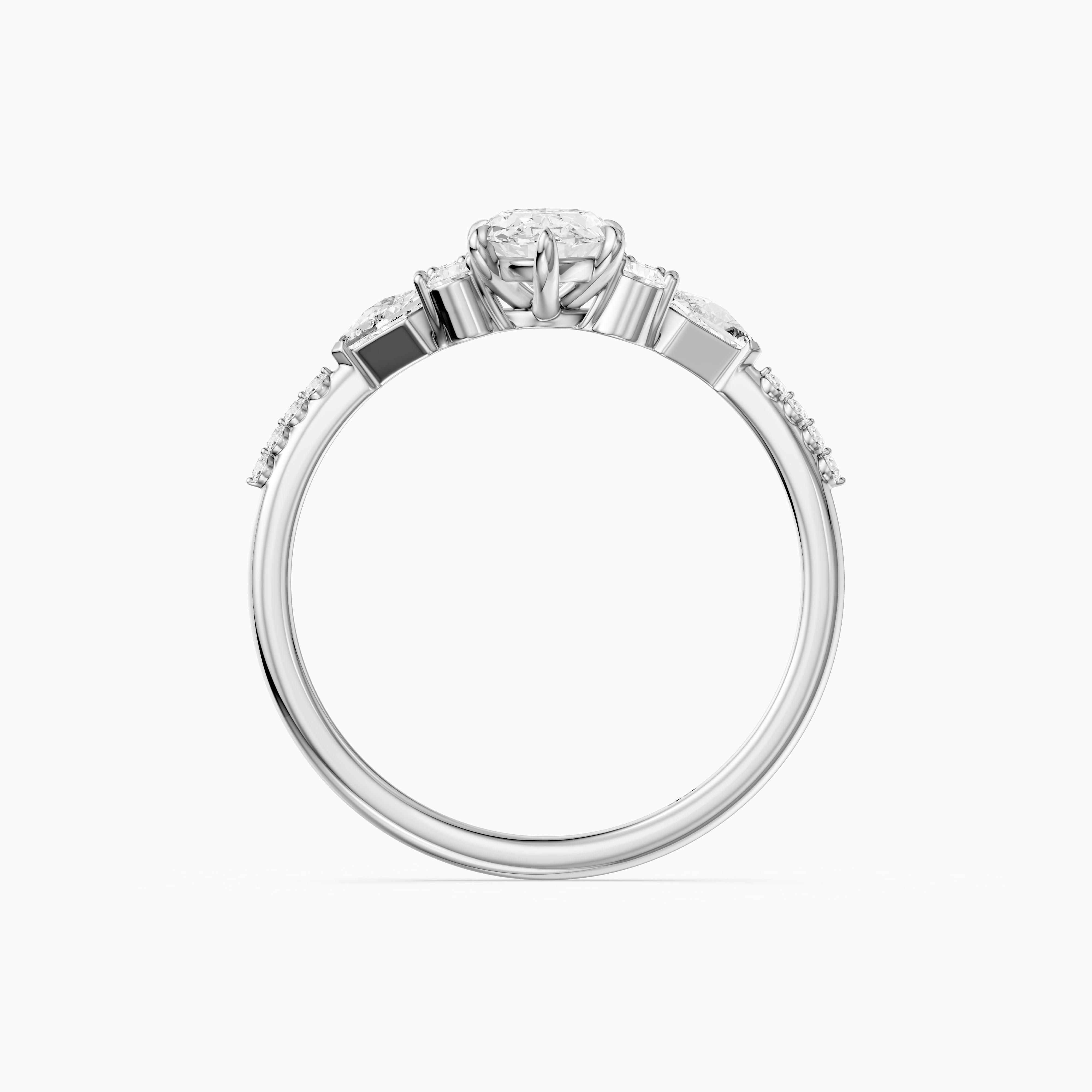 Esme Moval Lab Grown Diamond Cluster Ring with Kite Stones