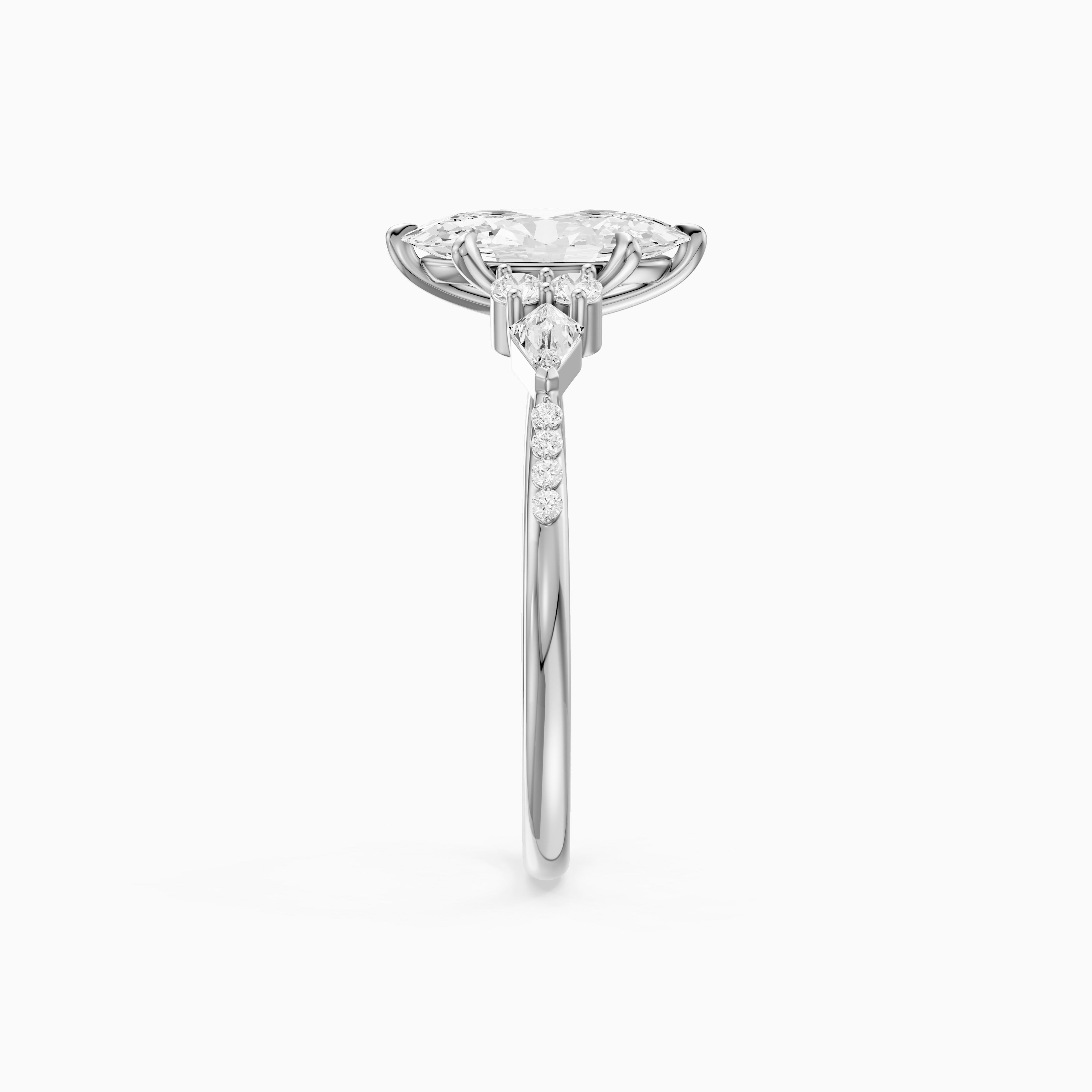 Esme Moval Lab Grown Diamond Cluster Ring with Kite Stones