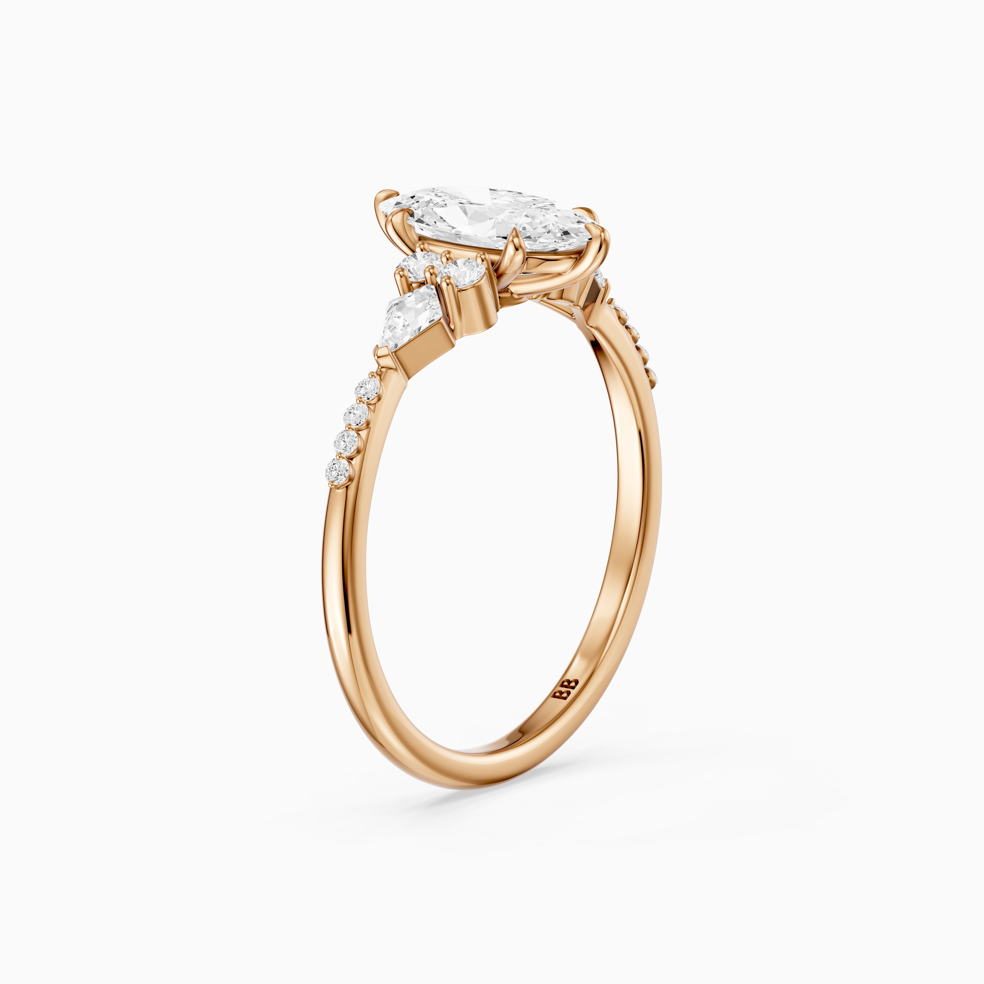 Esme Moval Lab Grown Diamond Cluster Ring with Kite Stones