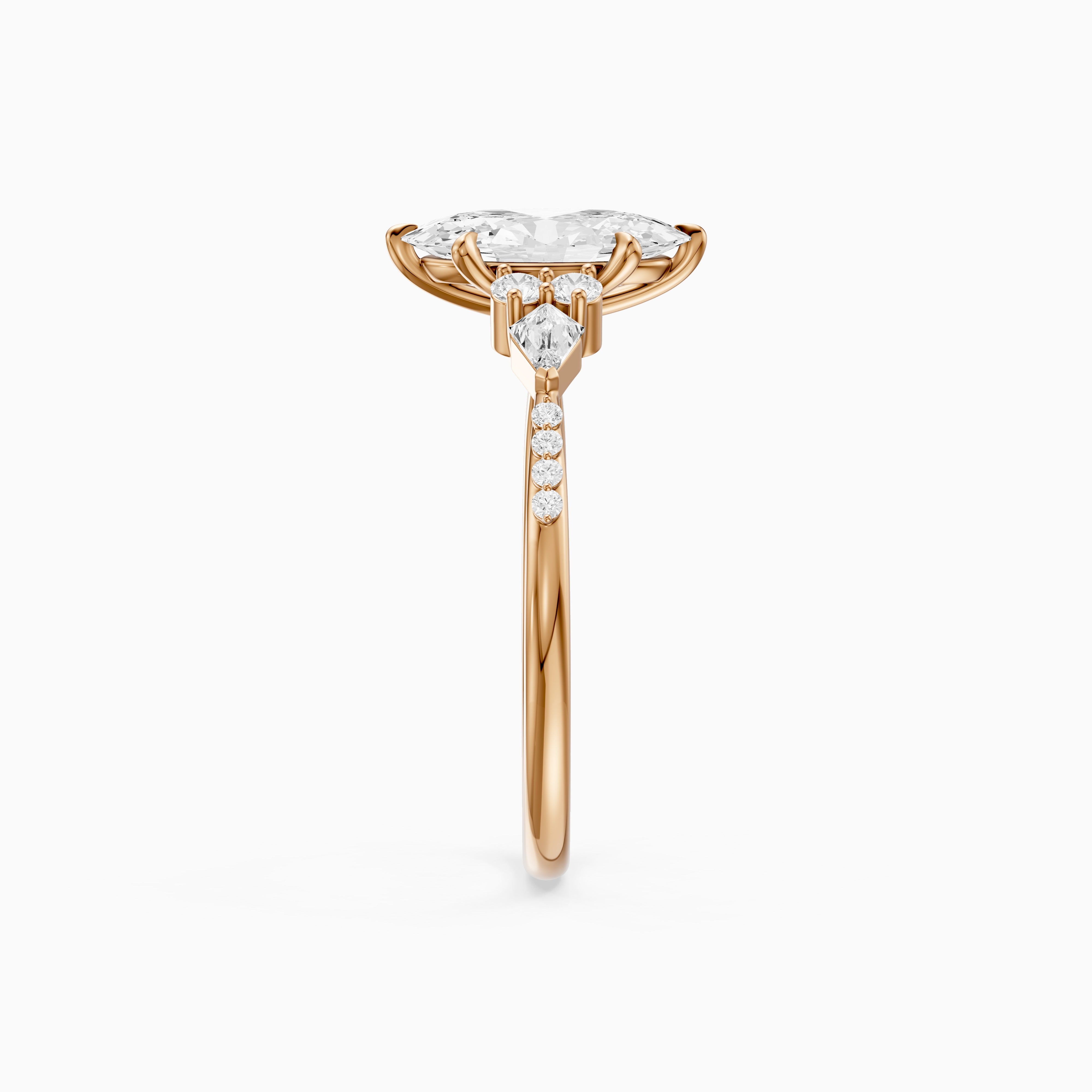 Esme Moval Lab Grown Diamond Cluster Ring with Kite Stones