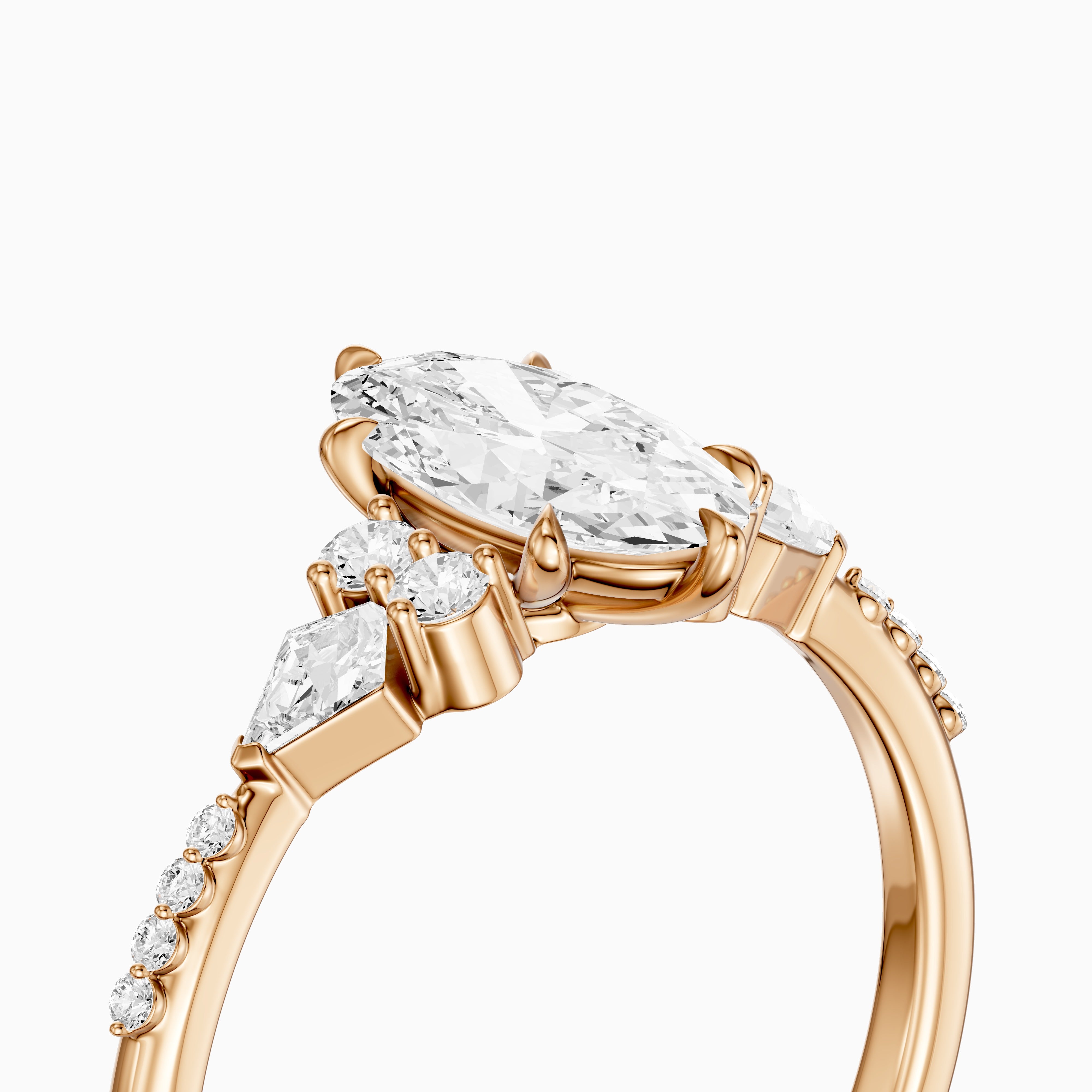 Esme Moval Lab Grown Diamond Cluster Ring with Kite Stones