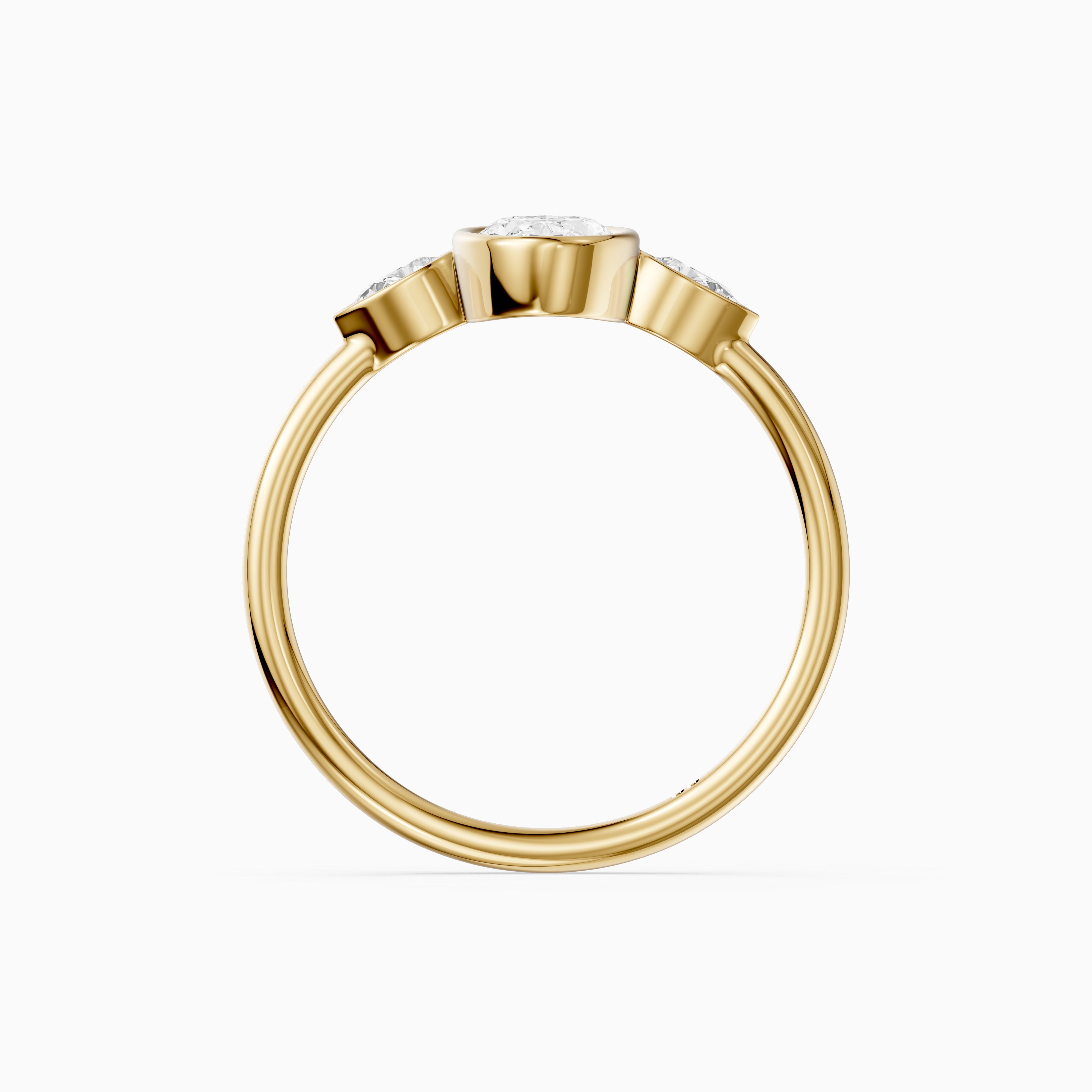 Eliza Moval Moissanite Diamond Bezel Ring with Pear Side Stones