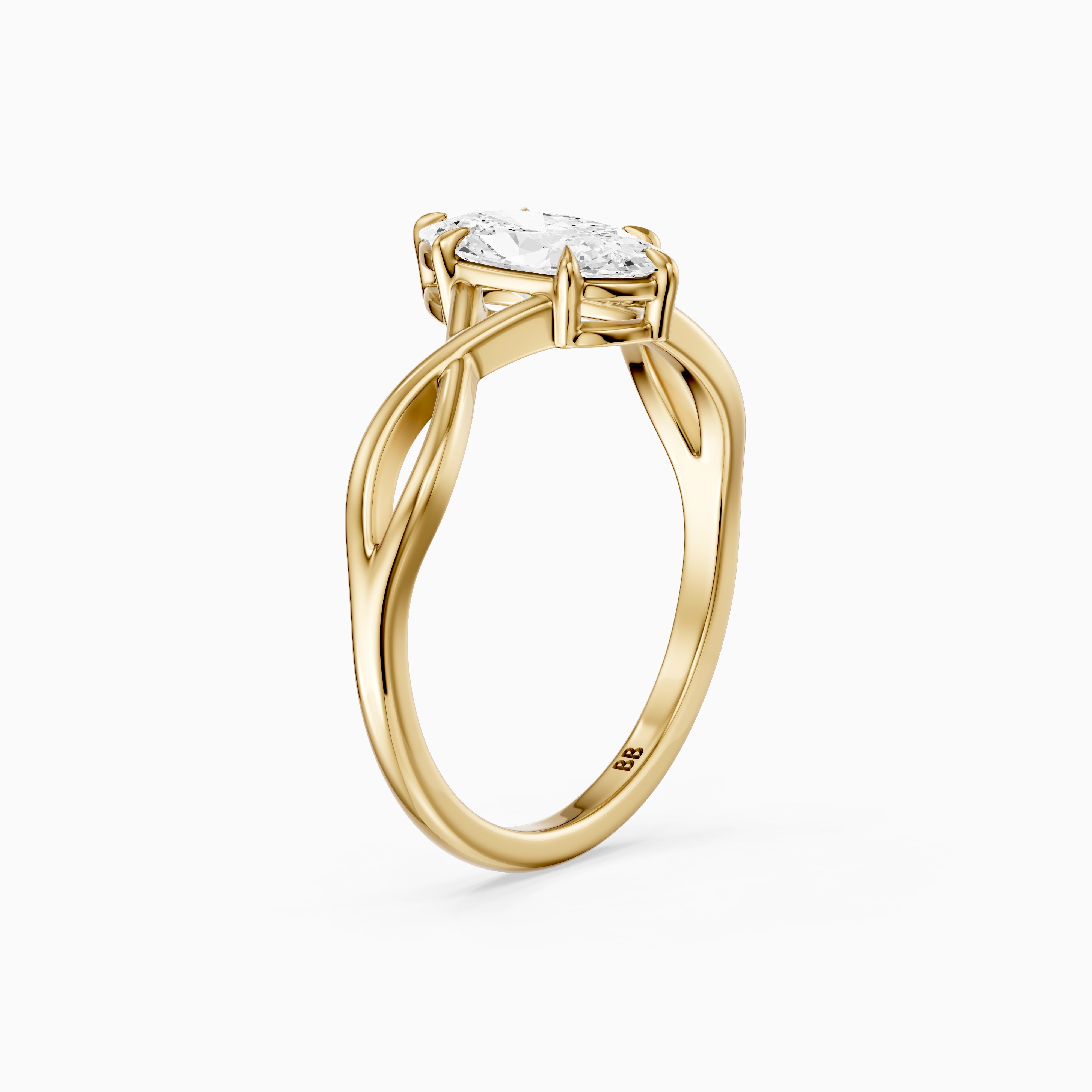 Lottie Moval Lab Grown Diamond Ring with Twisted Band
