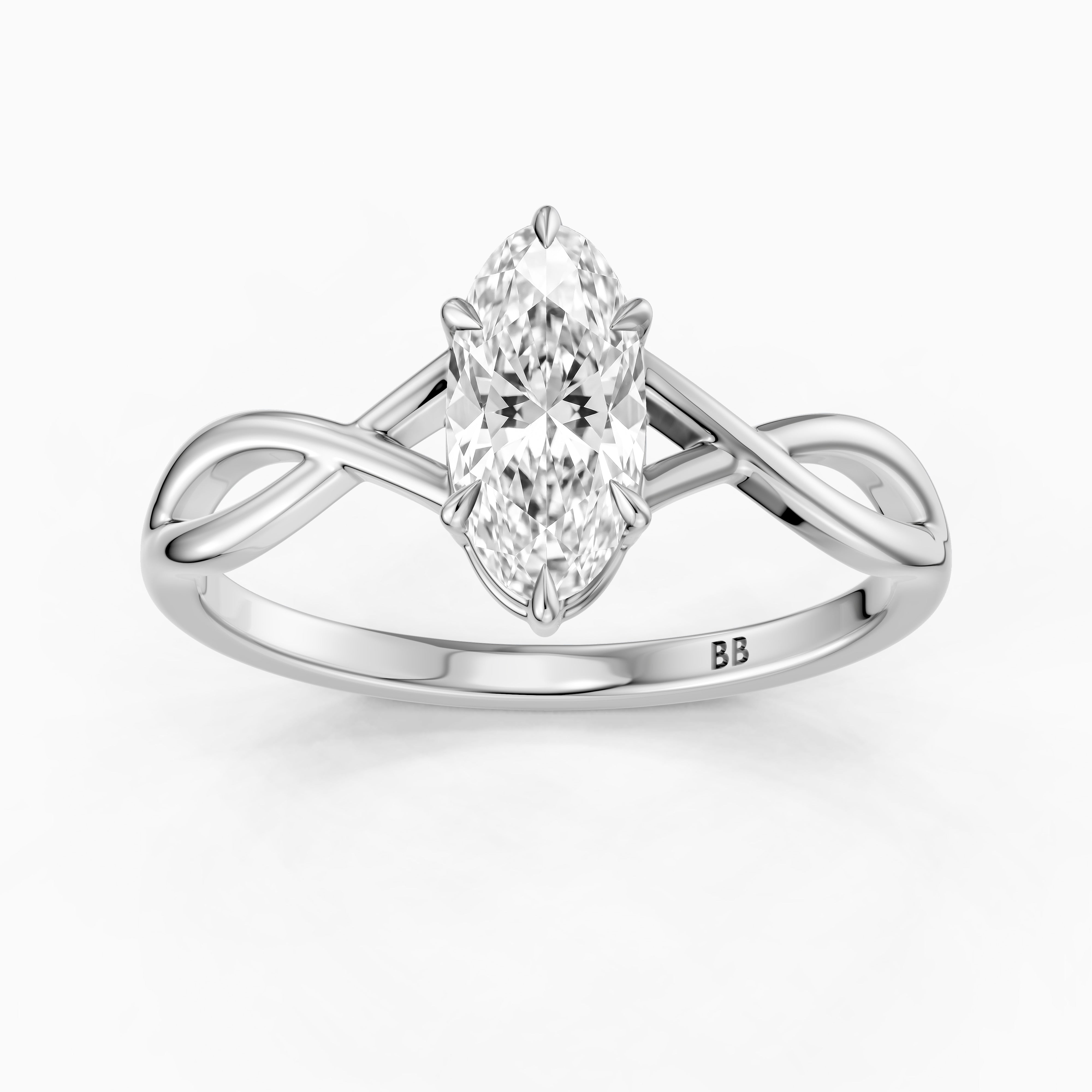 Lottie Moval Lab Grown Diamond Ring with Twisted Band