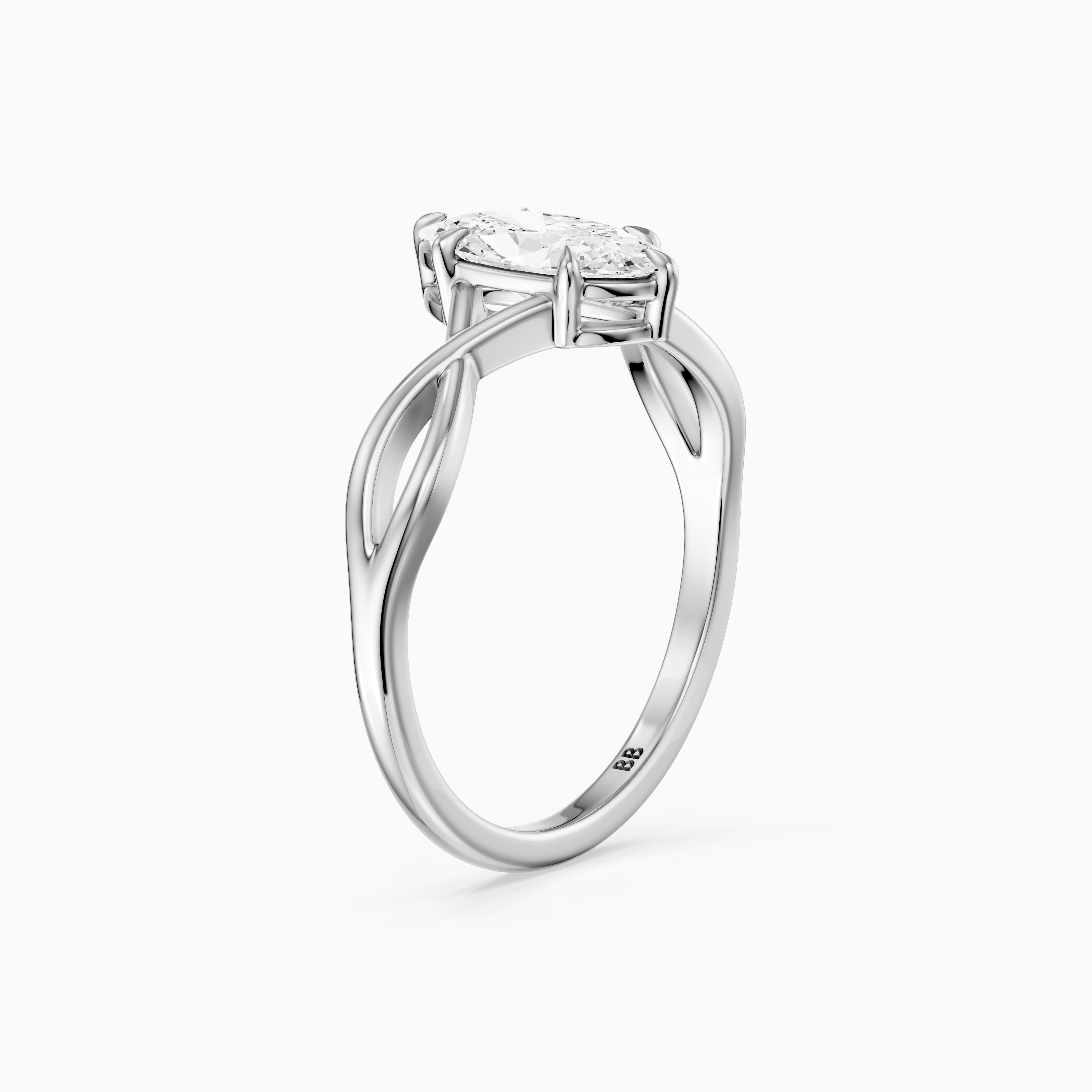 Lottie Moval Lab Grown Diamond Ring with Twisted Band