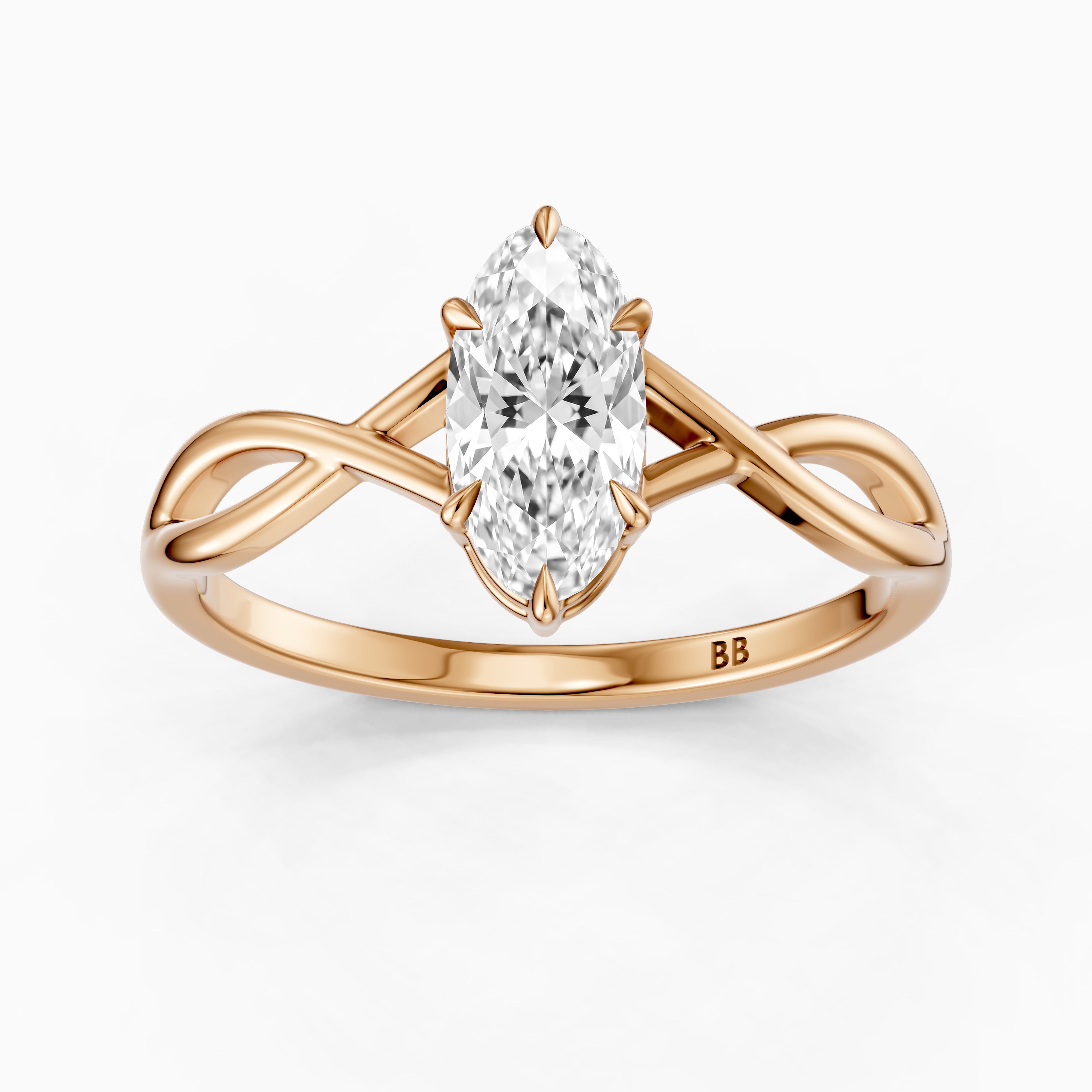 Lottie Moval Lab Grown Diamond Ring with Twisted Band