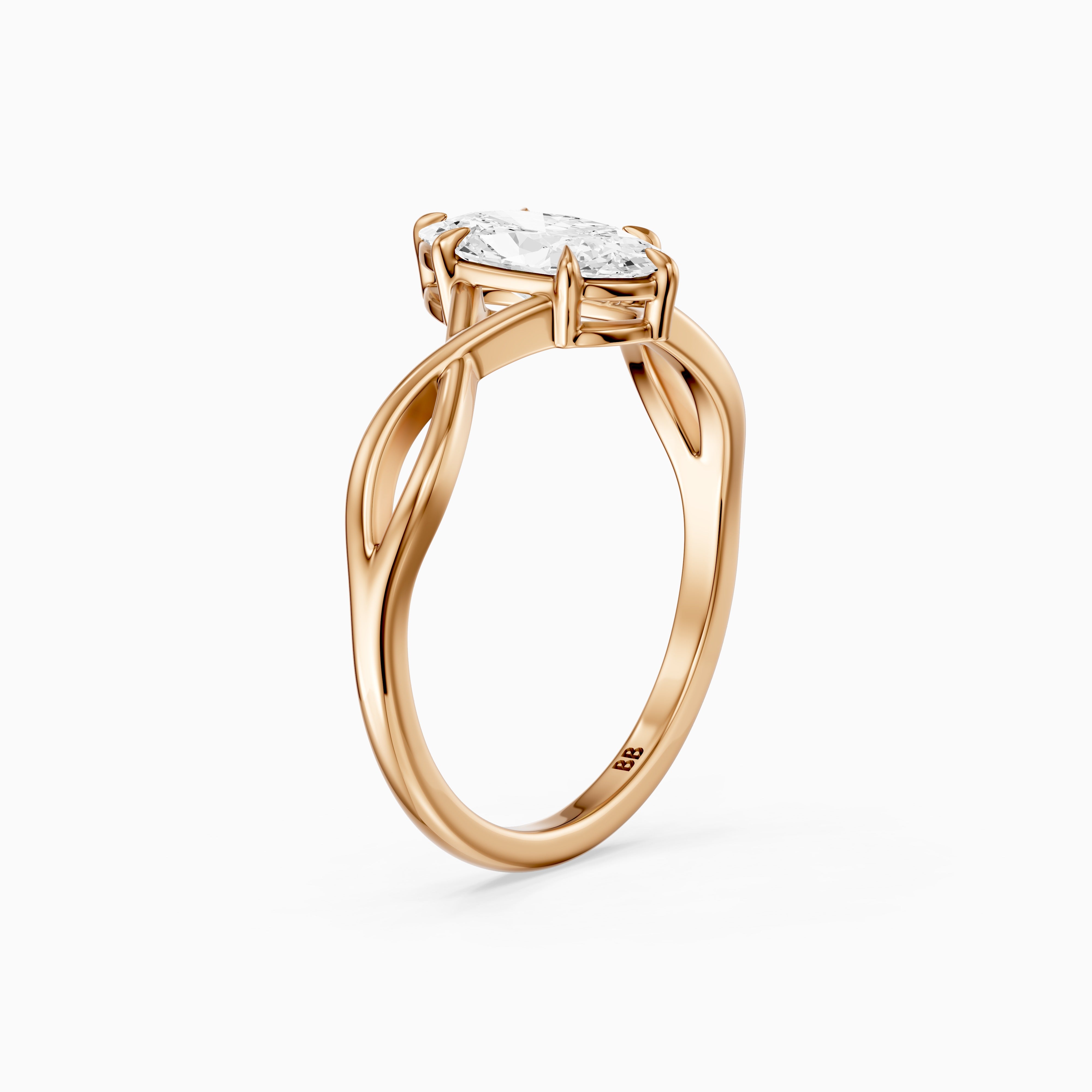 Lottie Moval Lab Grown Diamond Ring with Twisted Band
