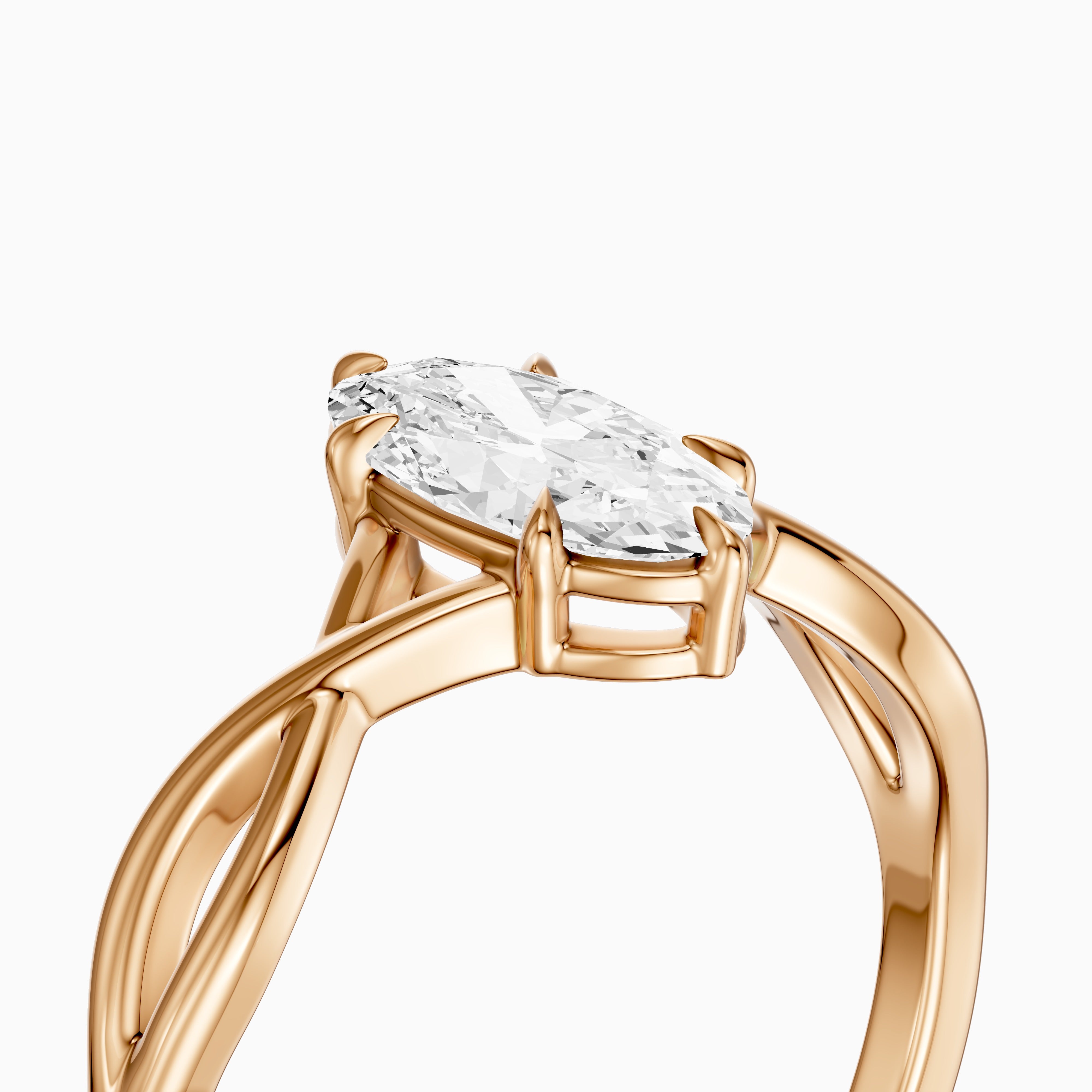 Lottie Moval Lab Grown Diamond Ring with Twisted Band