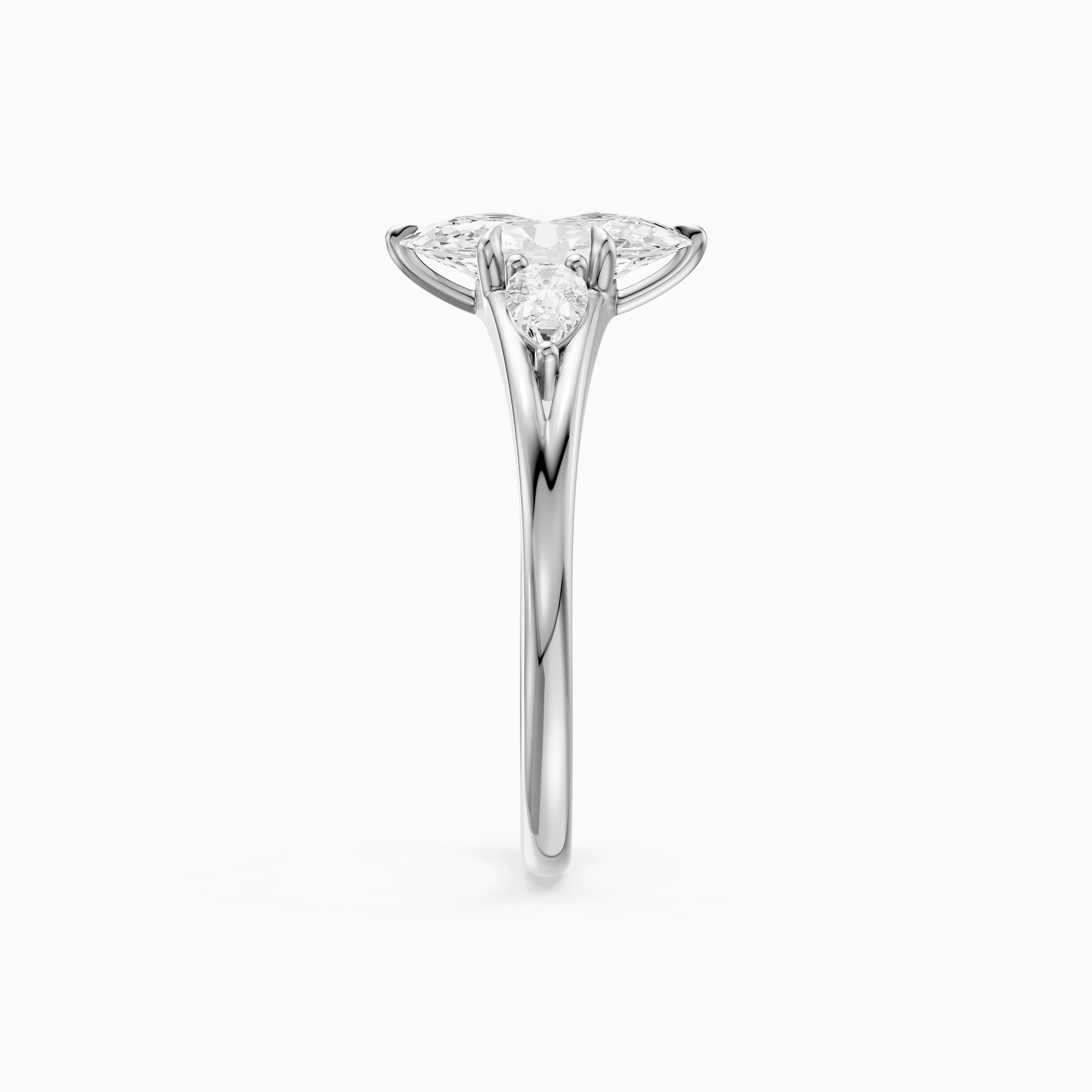 Connie Moval Lab Grown Diamond Three Stone Ring with Pear Side Stones