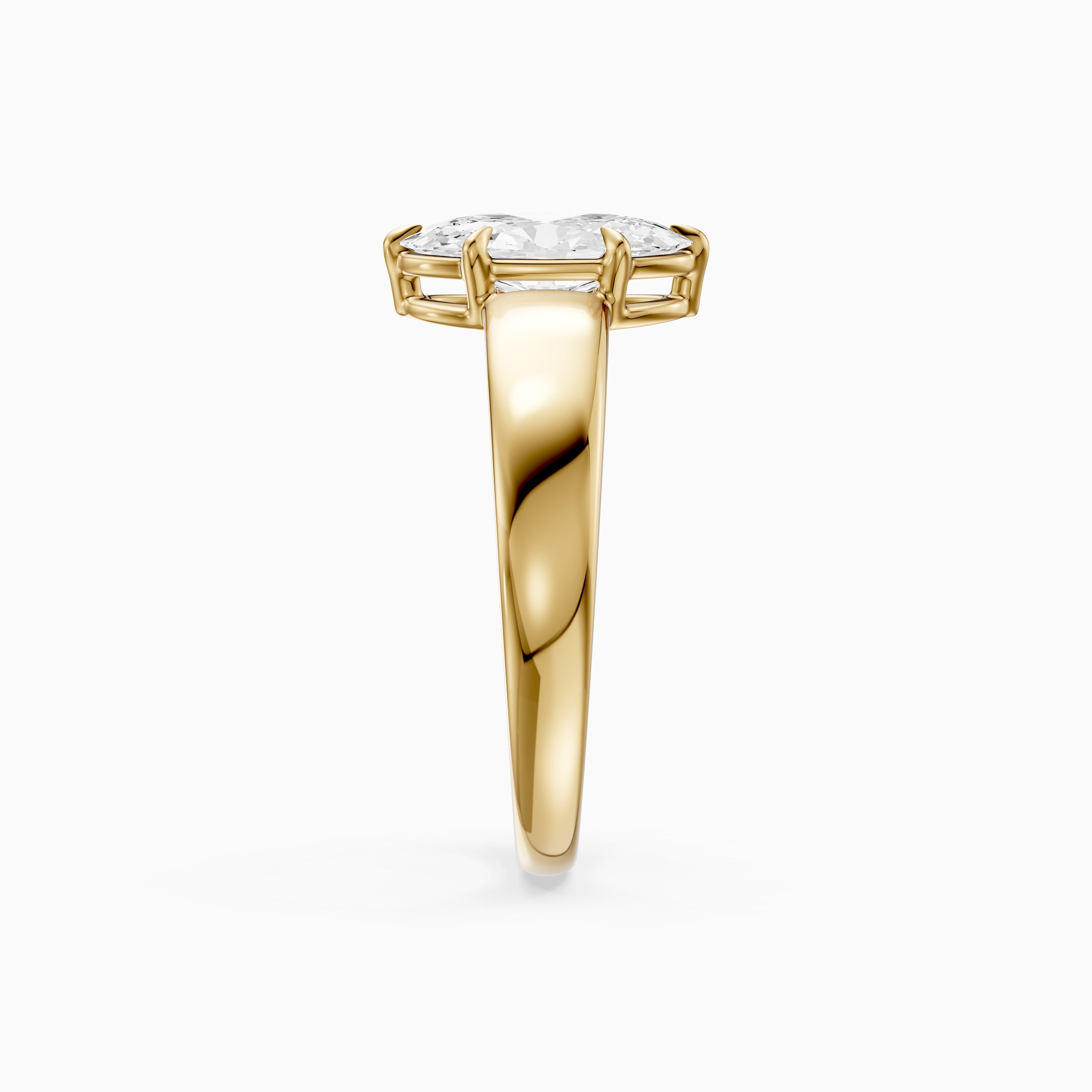 Cerys Moval Moissanite Diamond Solitaire Ring with Wide Band