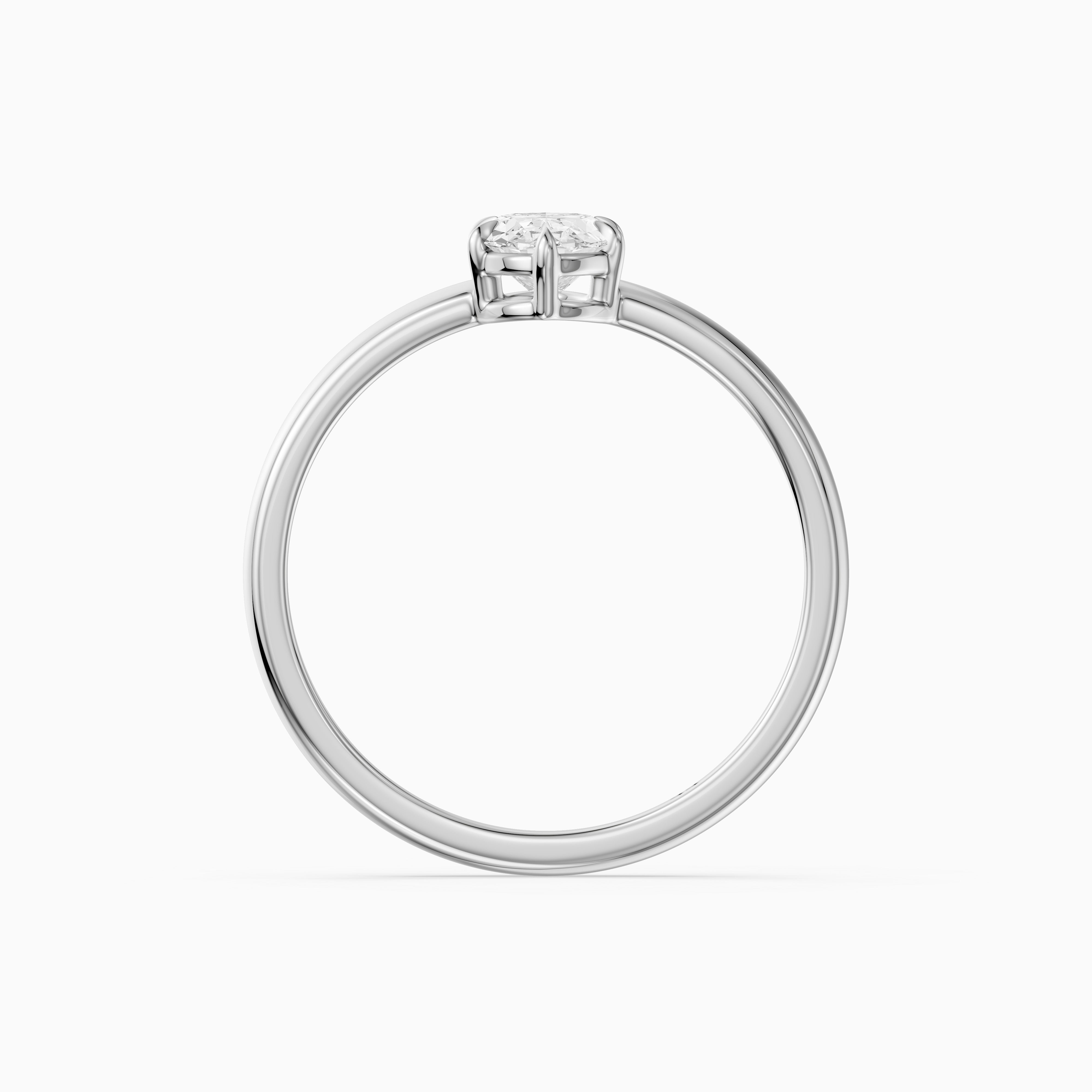 Cerys Moval Moissanite Diamond Solitaire Ring with Wide Band