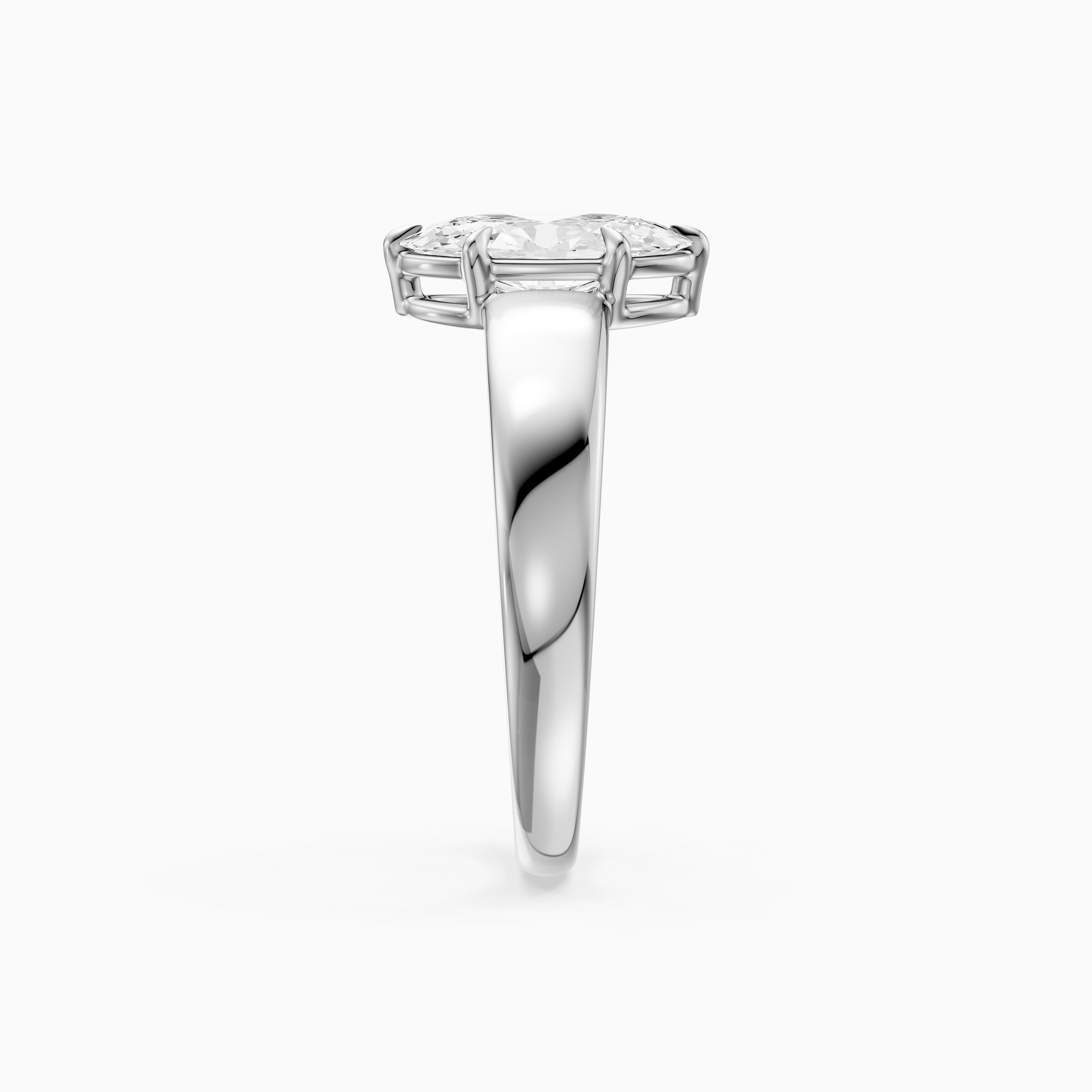 Cerys Moval Moissanite Diamond Solitaire Ring with Wide Band