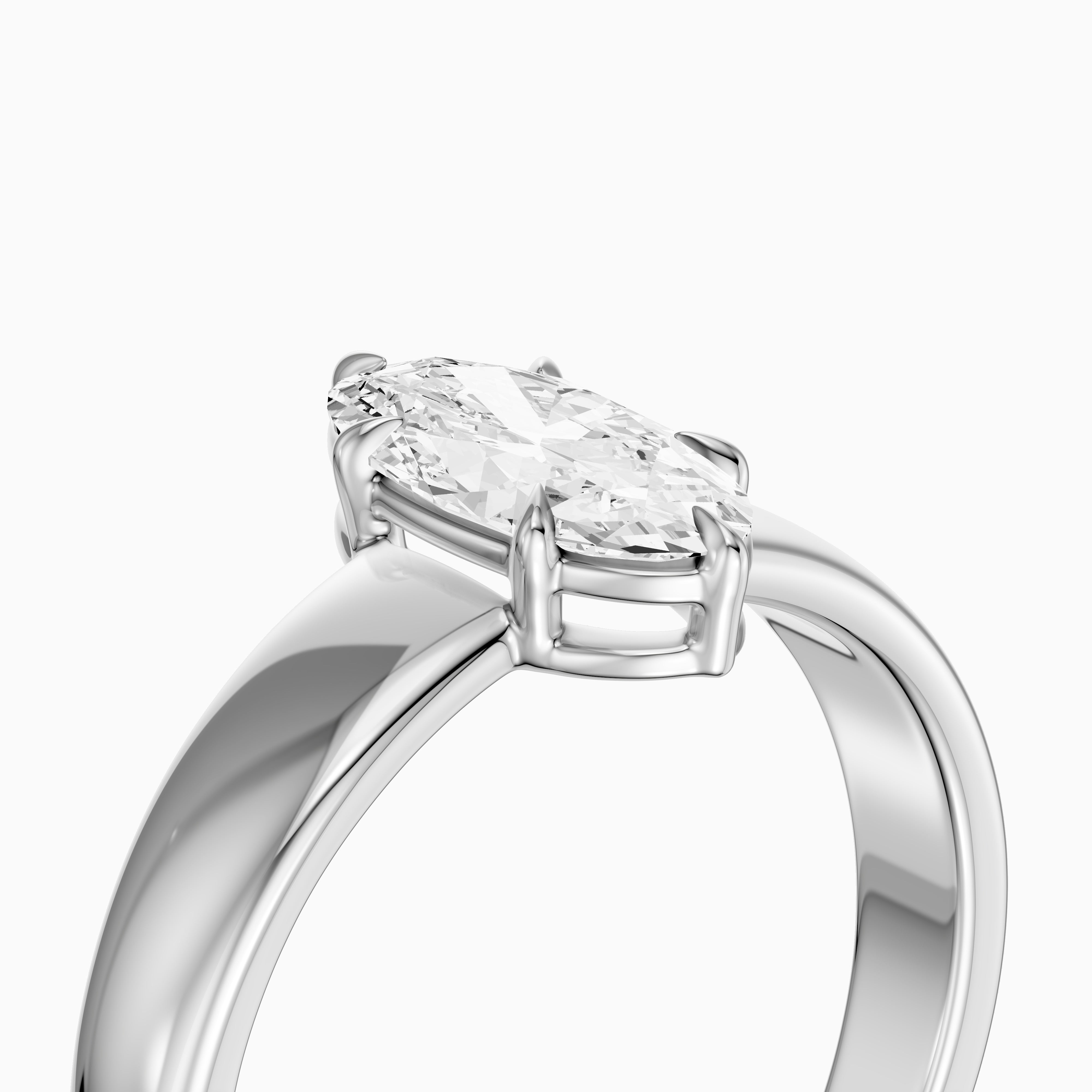 Cerys Moval Moissanite Diamond Solitaire Ring with Wide Band