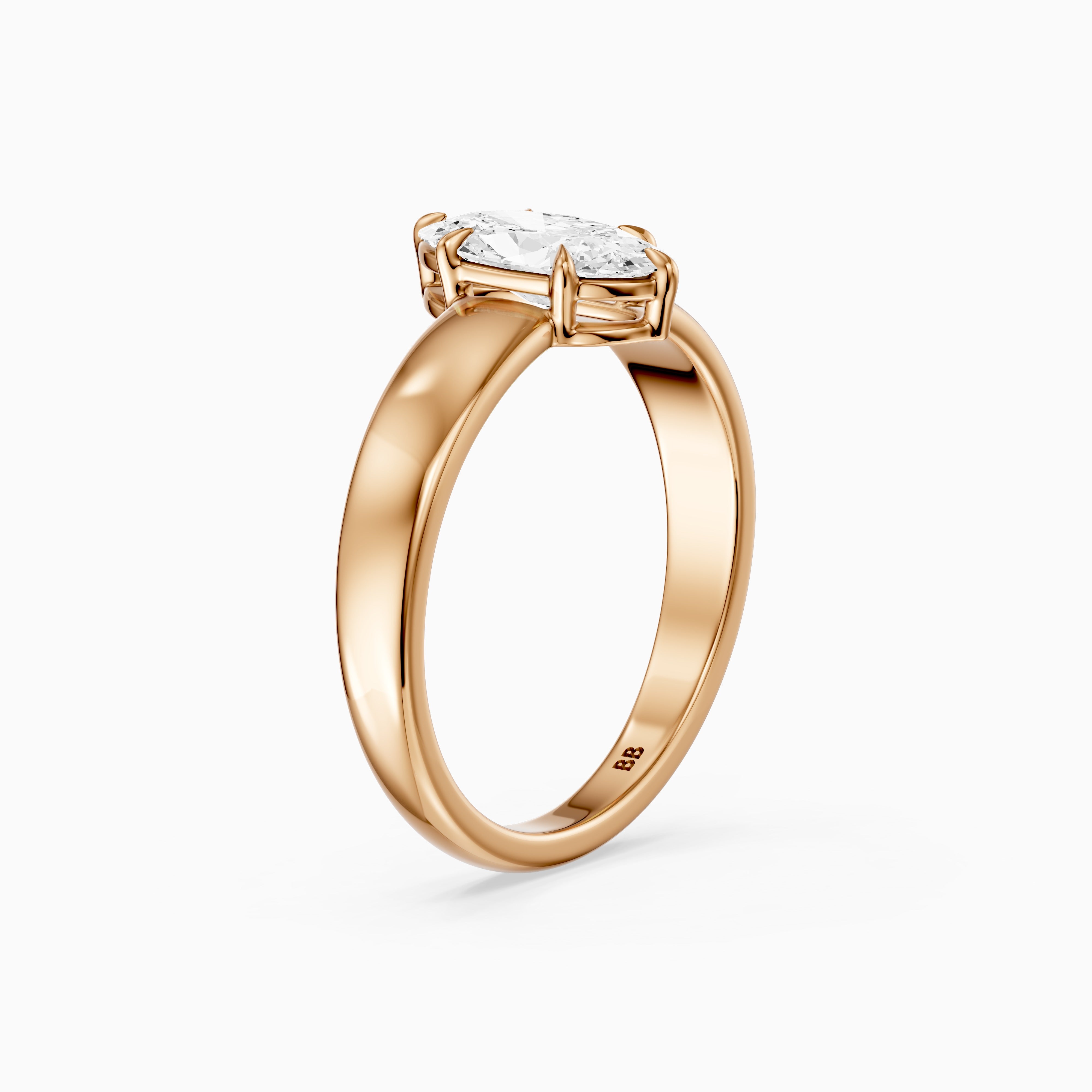 Cerys Moval Moissanite Diamond Solitaire Ring with Wide Band
