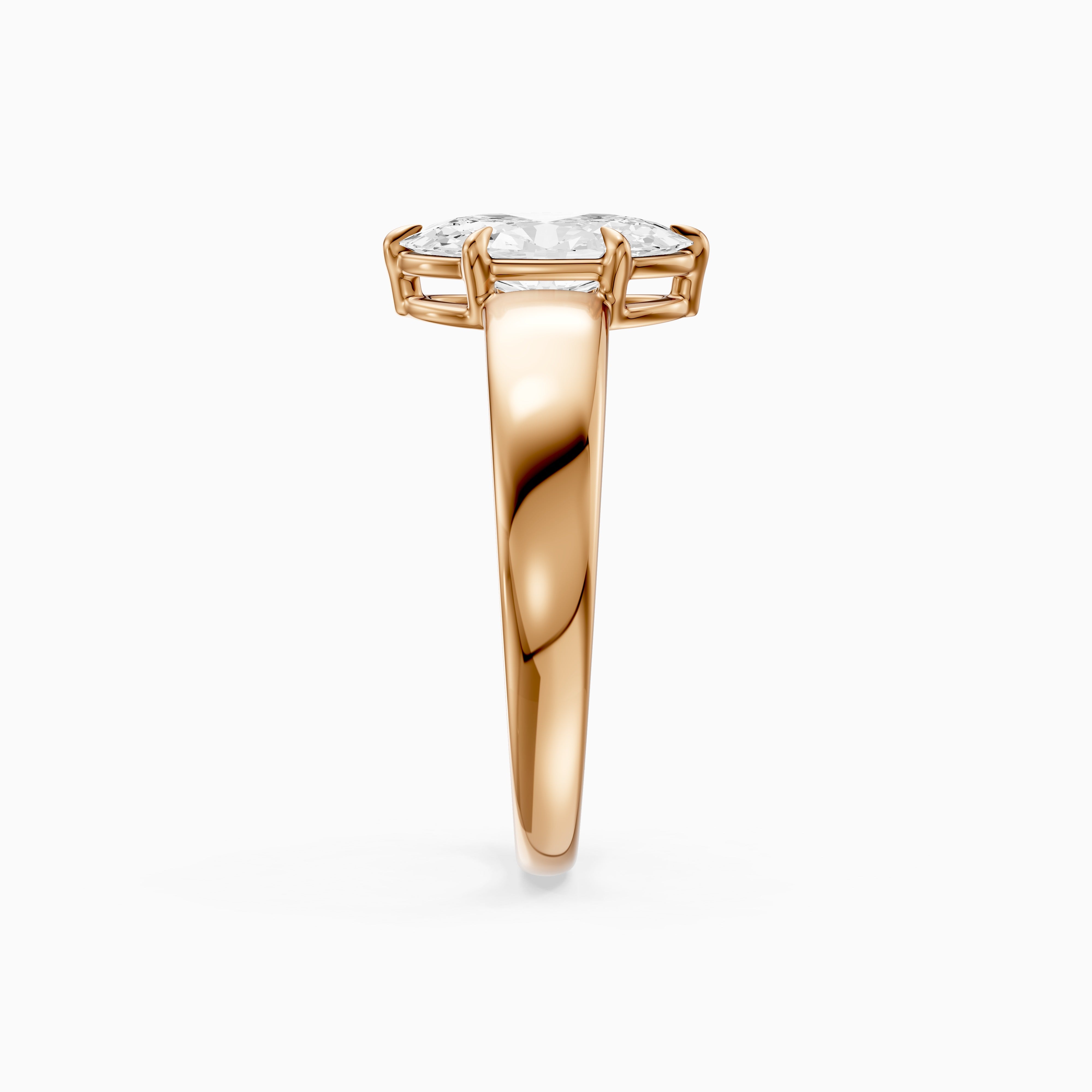 Cerys Moval Moissanite Diamond Solitaire Ring with Wide Band