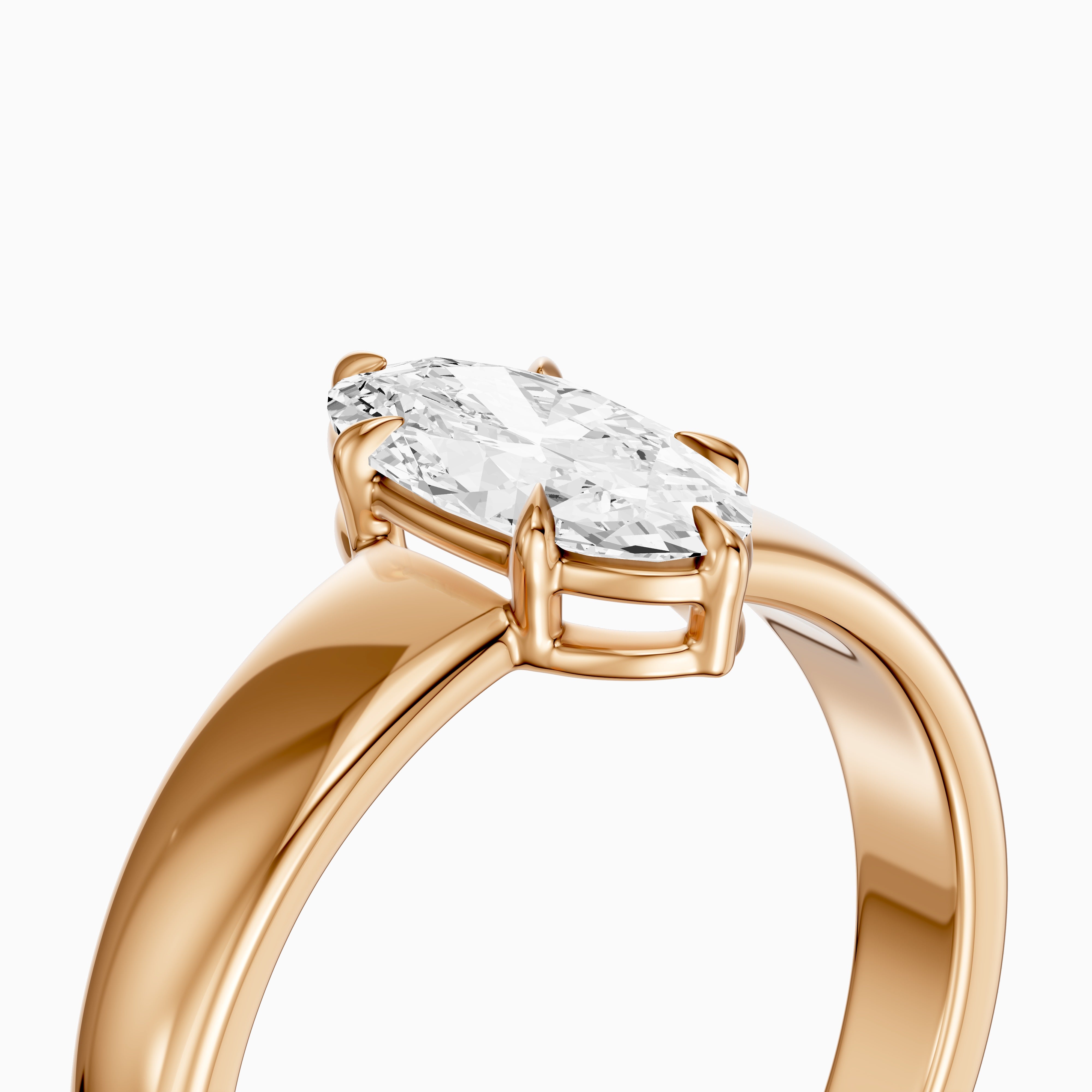 Cerys Moval Moissanite Diamond Solitaire Ring with Wide Band
