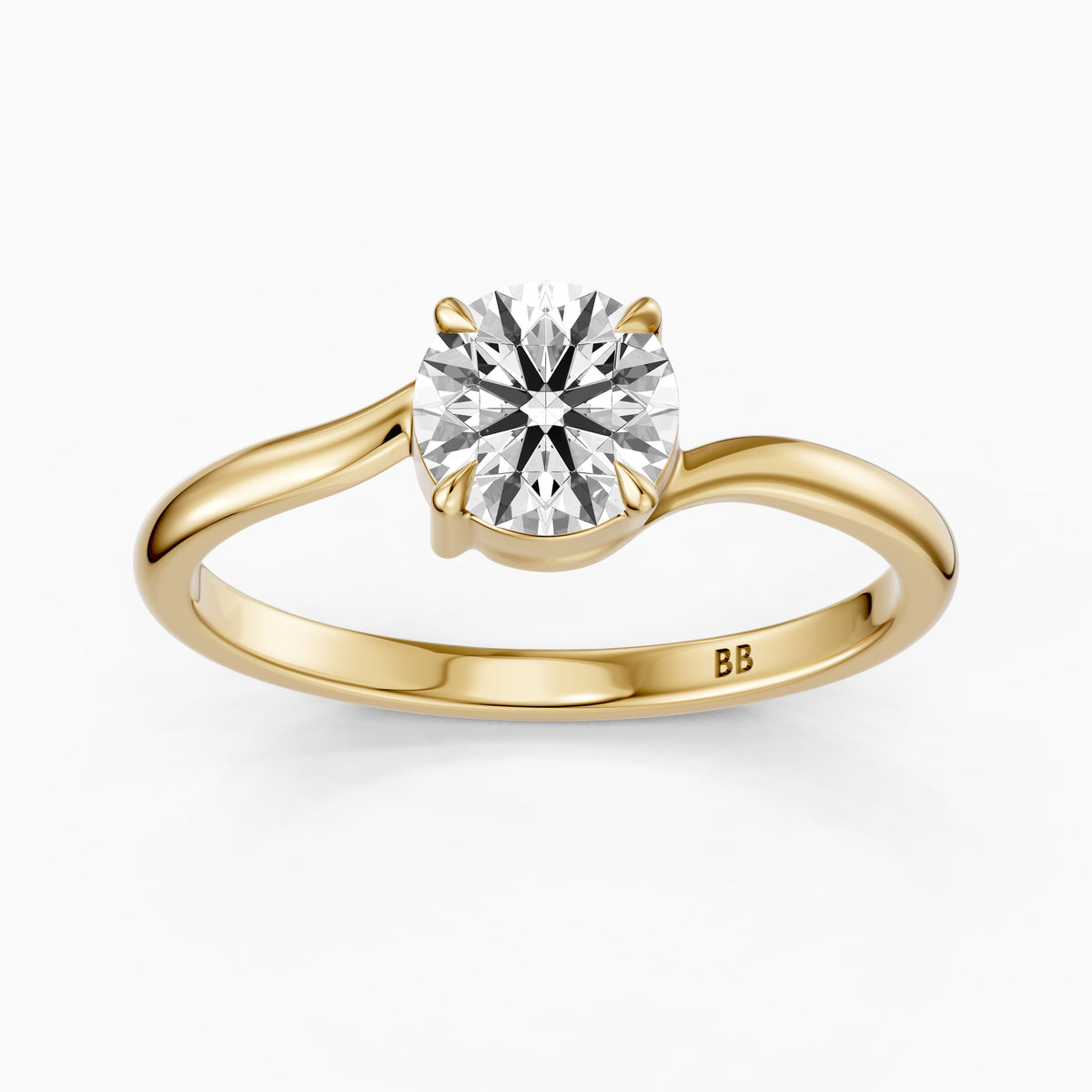Elva Round Cut Solitaire Lab Grown Diamond Engagement Ring