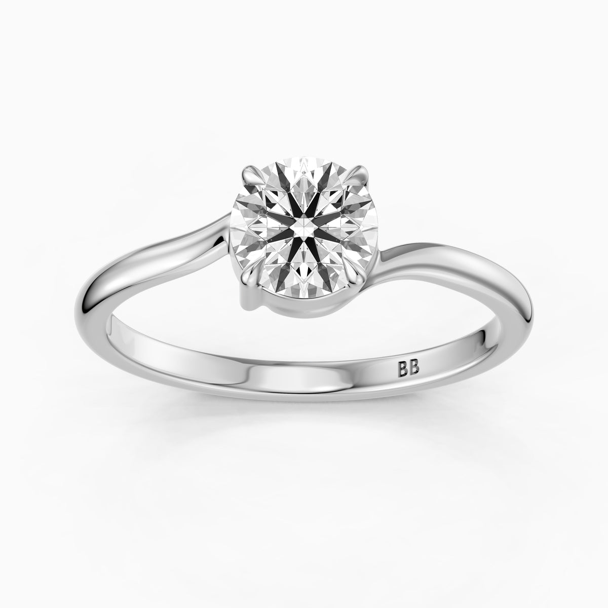 Elva Round Cut Solitaire Lab Grown Diamond Engagement Ring