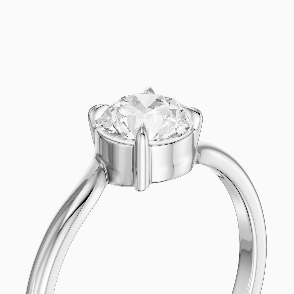 Elva Round Cut Solitaire Lab Grown Diamond Engagement Ring
