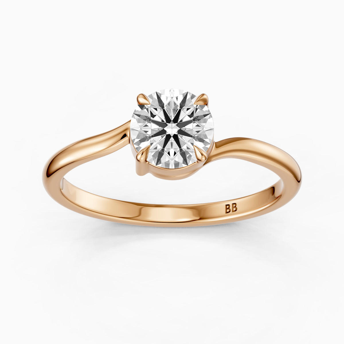 Elva Round Cut Solitaire Lab Grown Diamond Engagement Ring